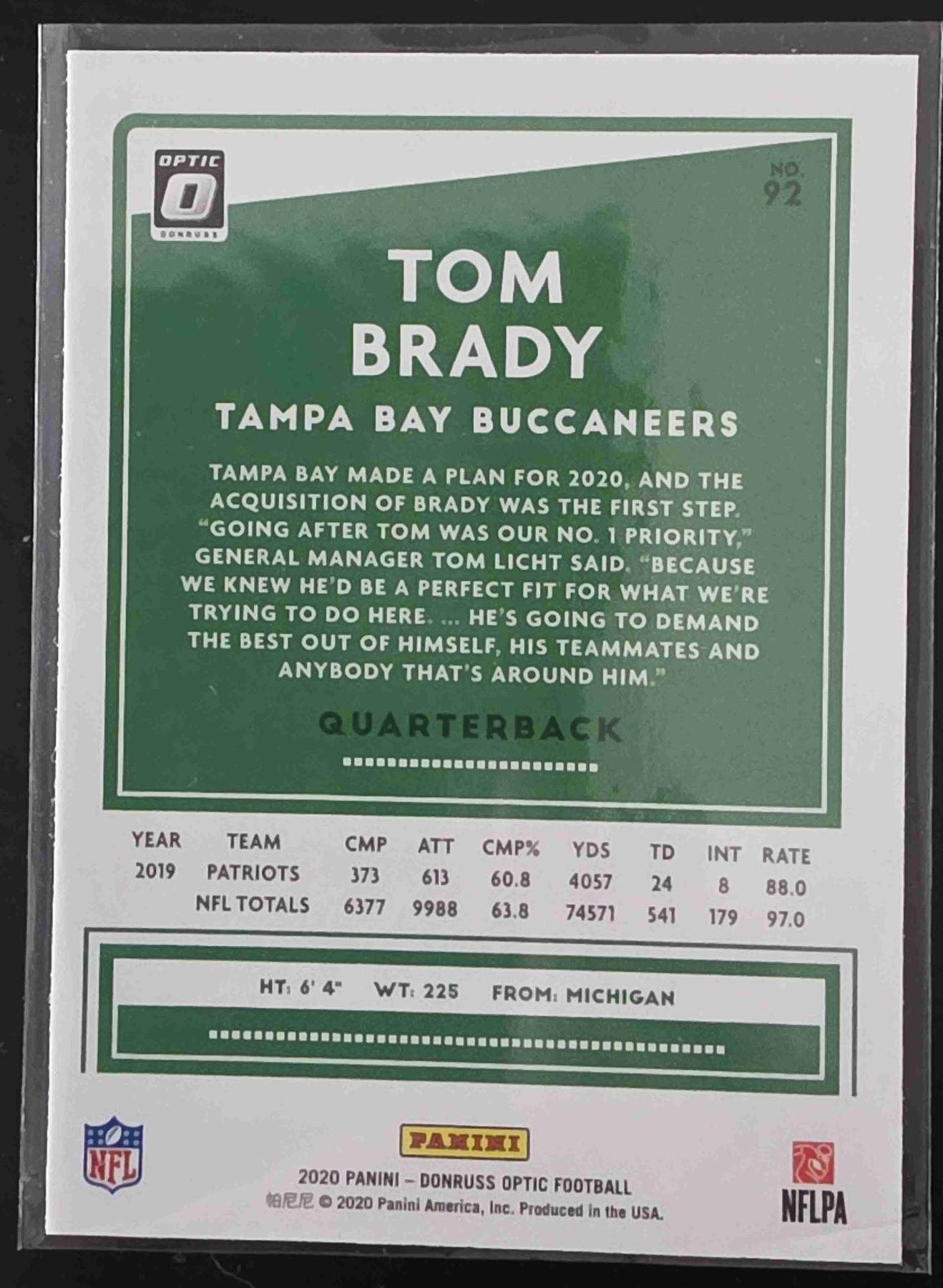 Bulk NFL Card 007 back