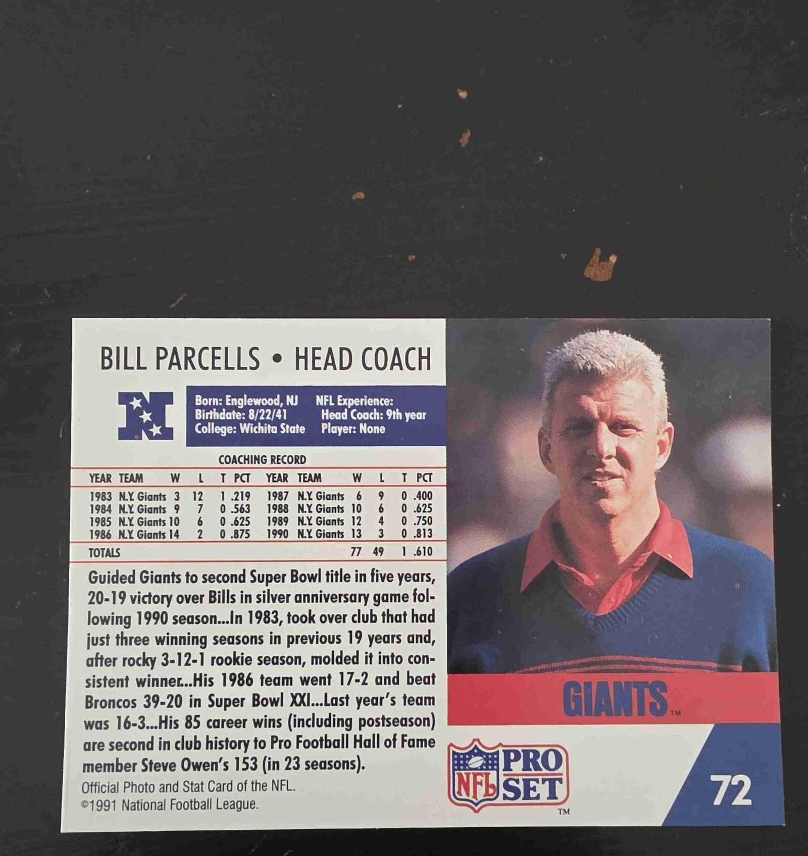 Bulk NFL Card 015 back