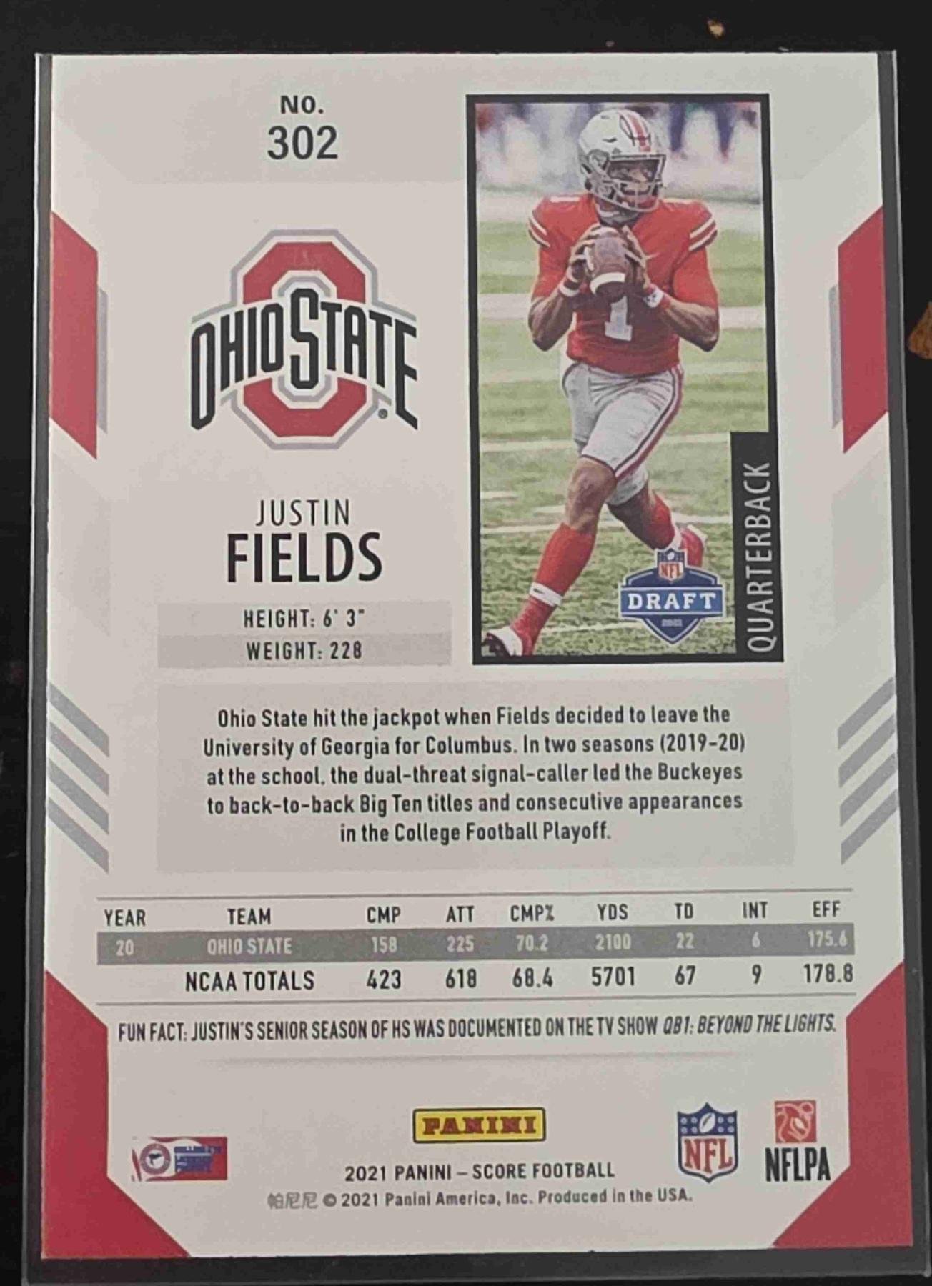 Bulk NFL Card 031 back