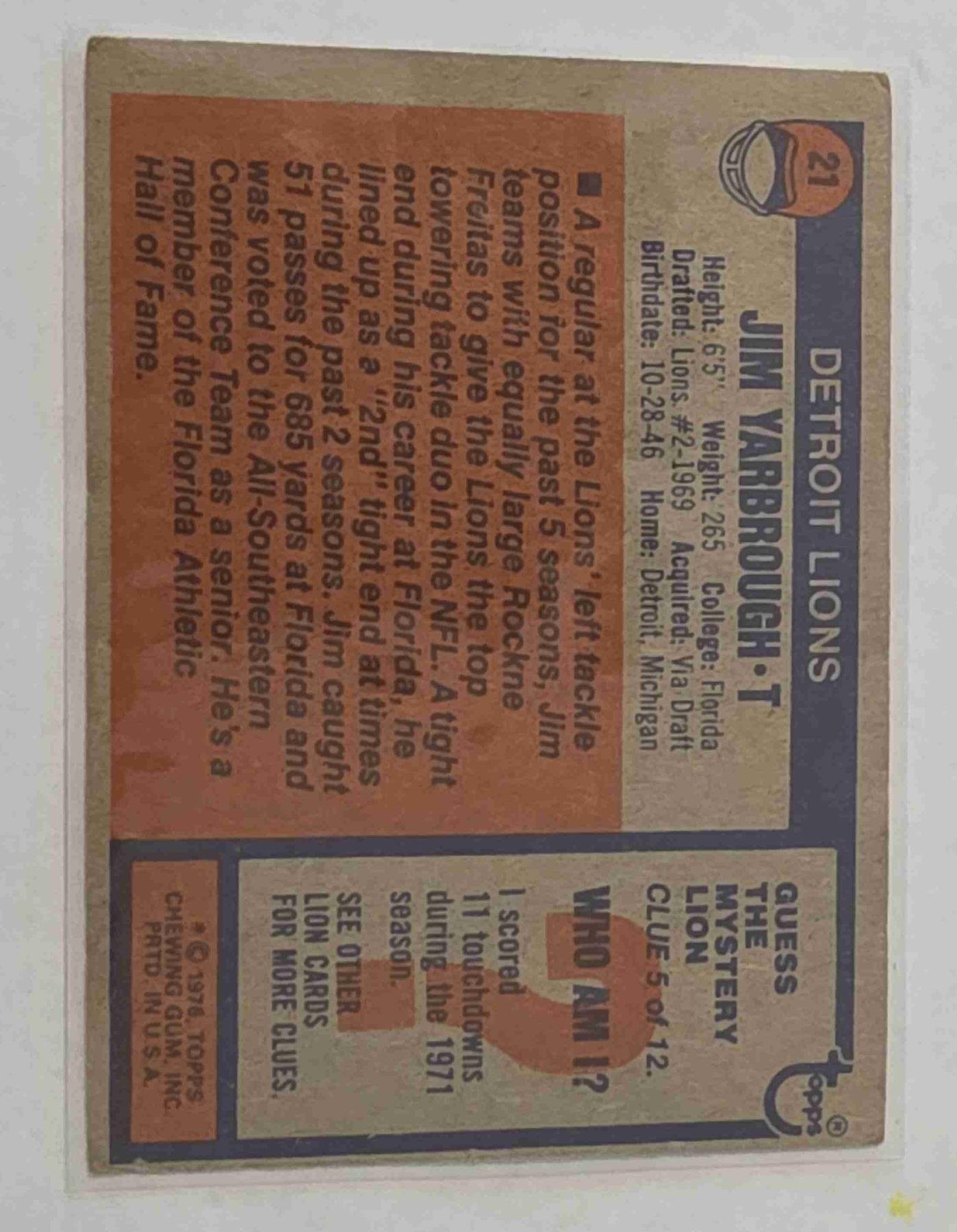 Bulk NFL Card 032 back