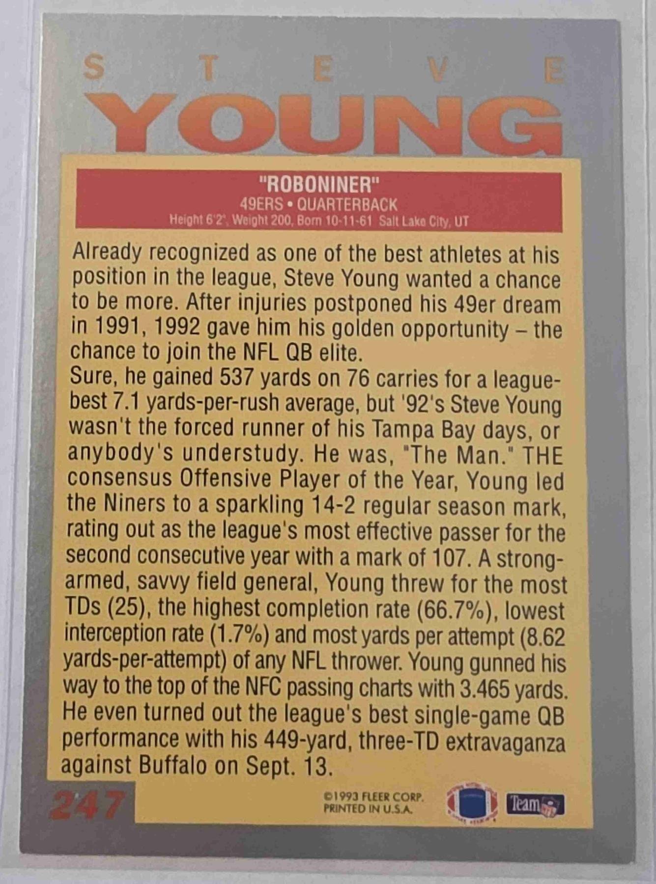 Bulk NFL Card 049 back