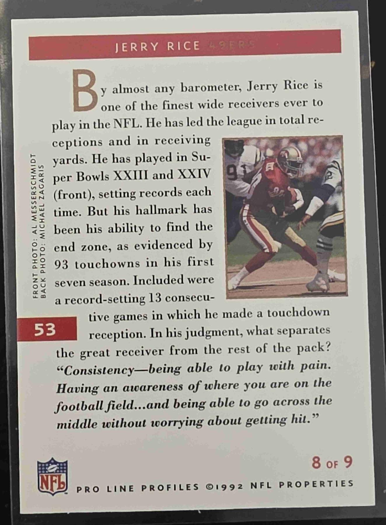 Bulk NFL Card 055 back