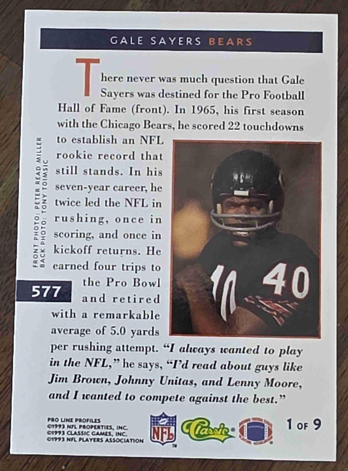 Bulk NFL Card 059 back