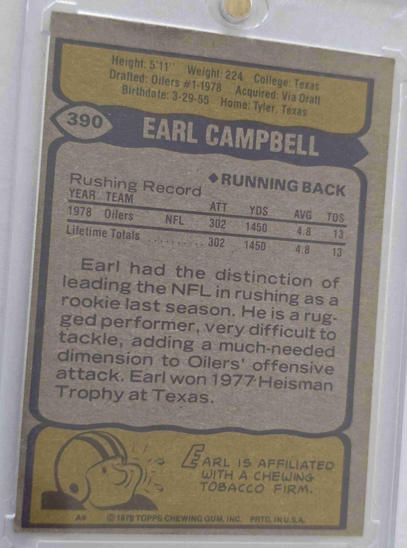 Bulk NFL Card 061 back