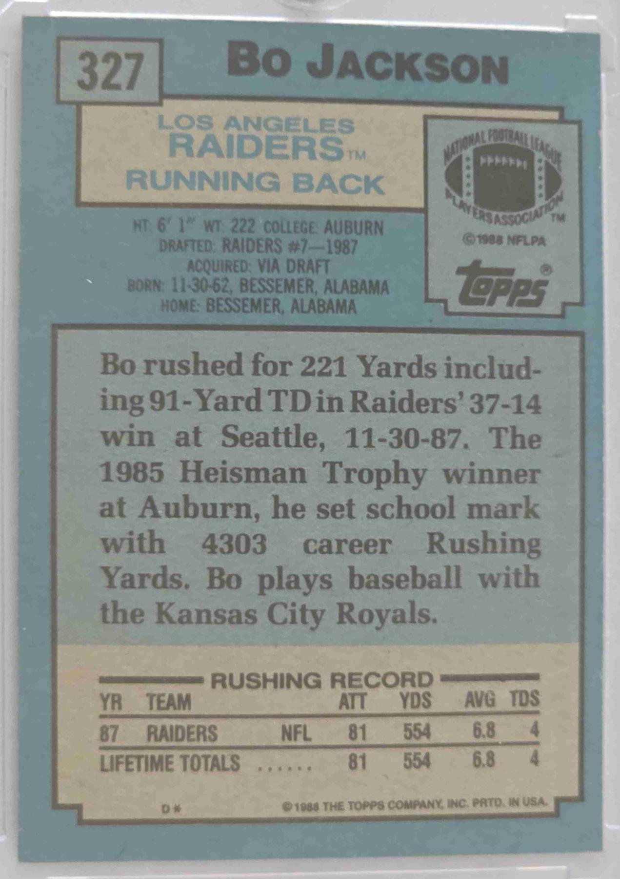 Bulk NFL Card 065 back
