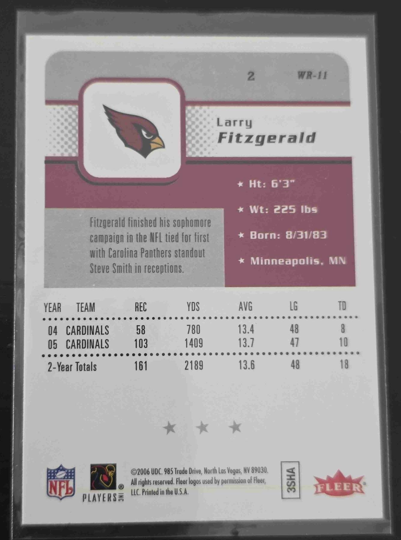 Bulk NFL Card 070 back