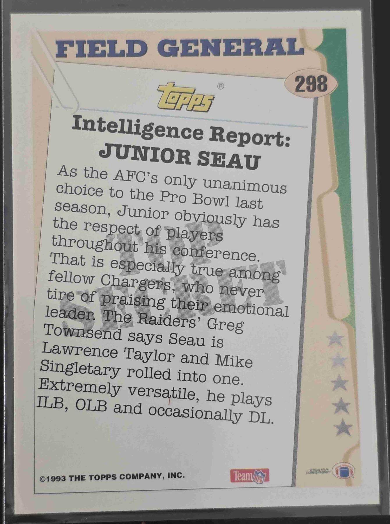 Bulk NFL Card 072 back
