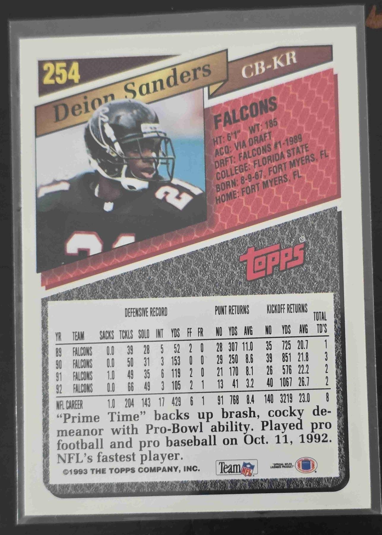 Bulk NFL Card 079 back