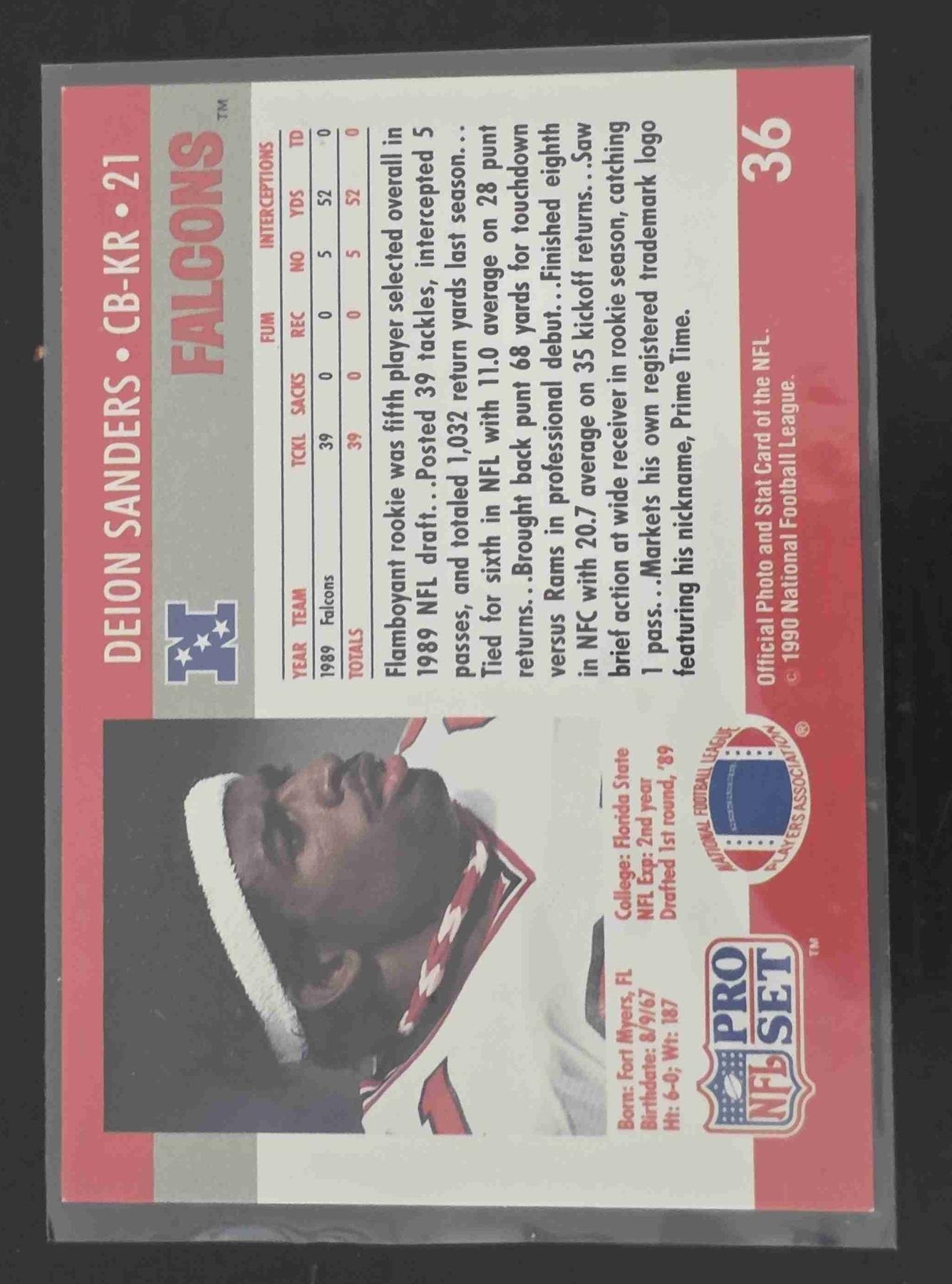 Bulk NFL Card 083 back