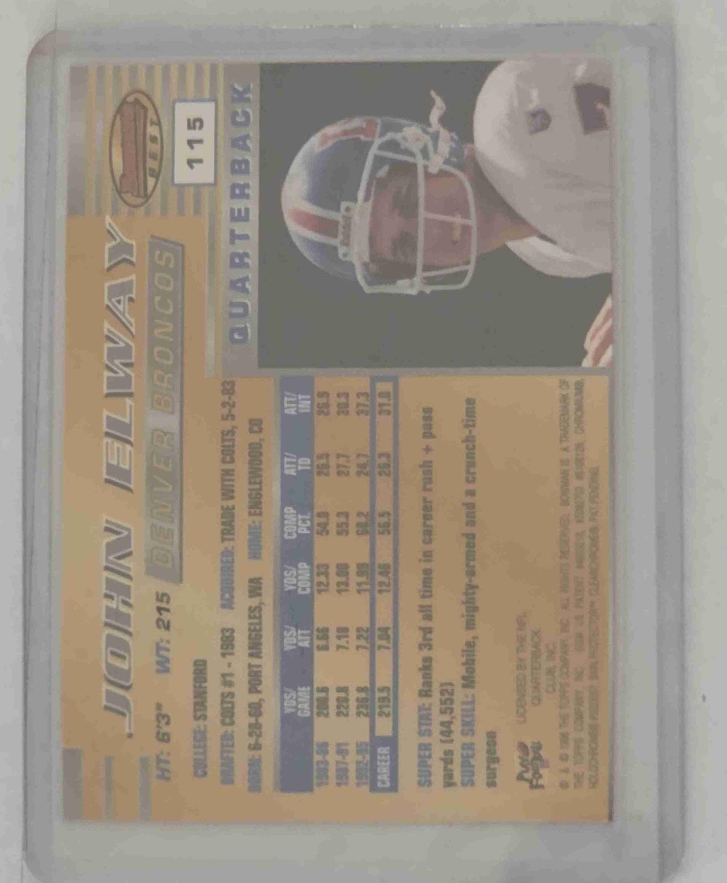 Bulk NFL Card 085 back