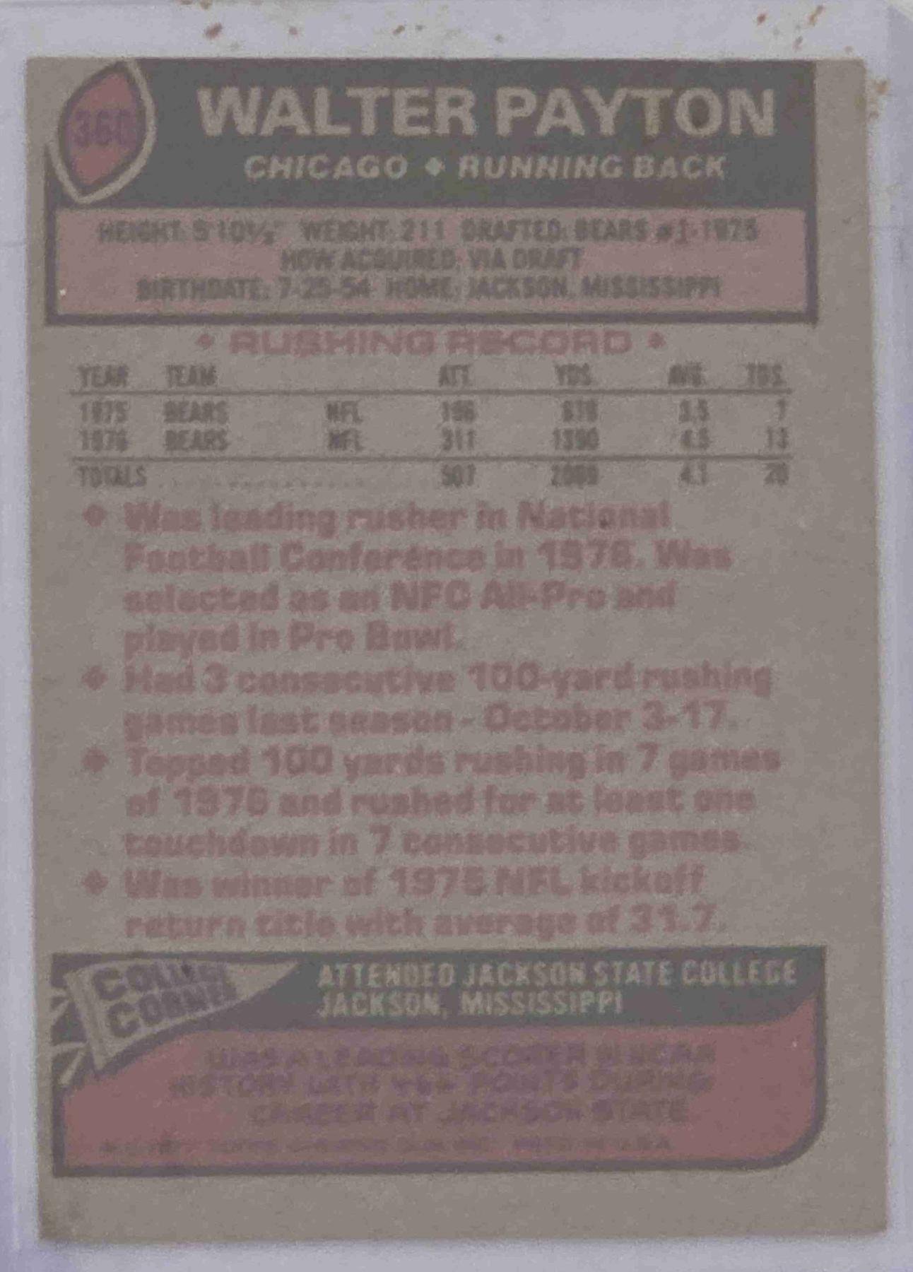 Bulk NFL Card 102 back