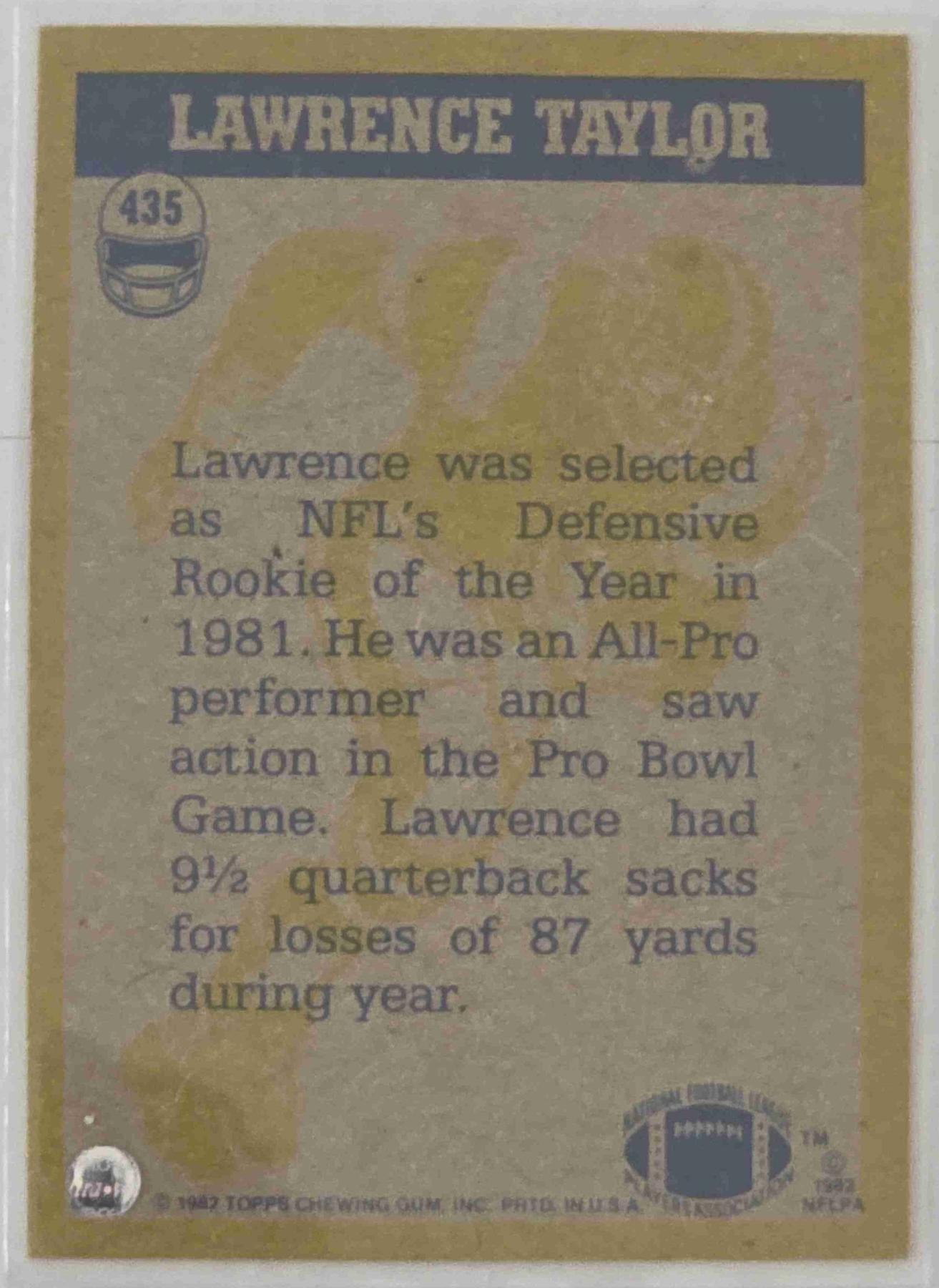 Bulk NFL Card 109 back