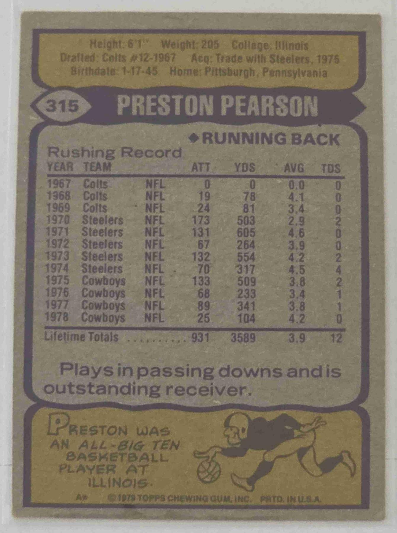 Bulk NFL Card 118 back