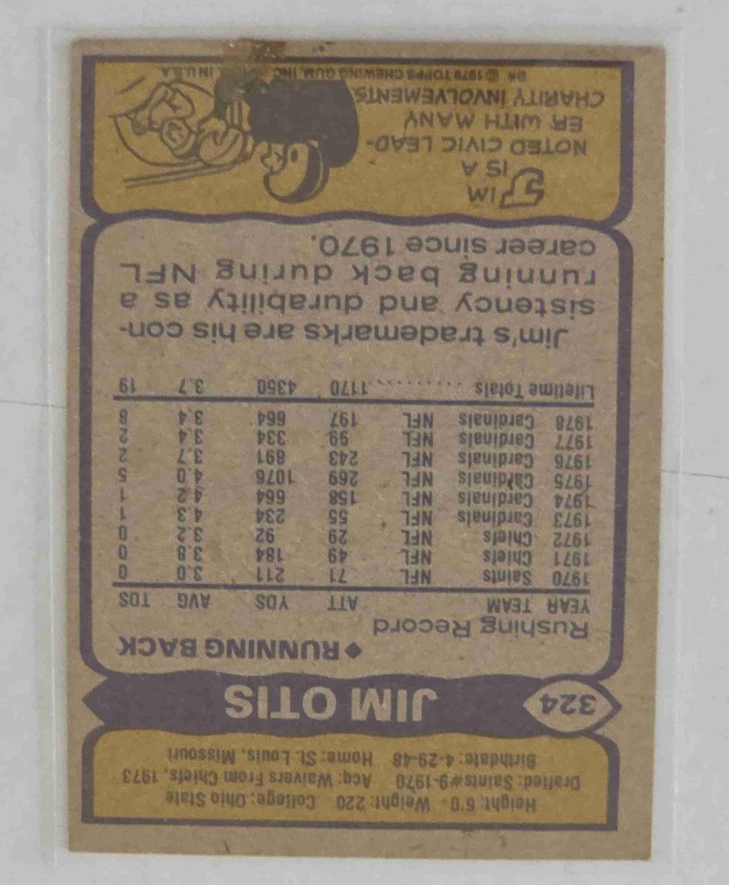 Bulk NFL Card 124 back