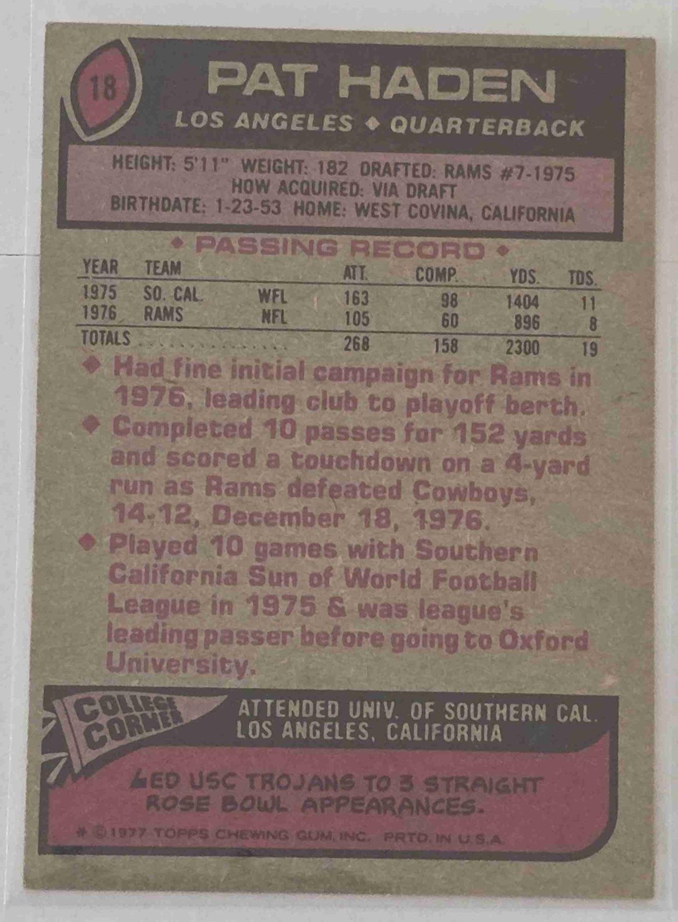 Bulk NFL Card 130 back
