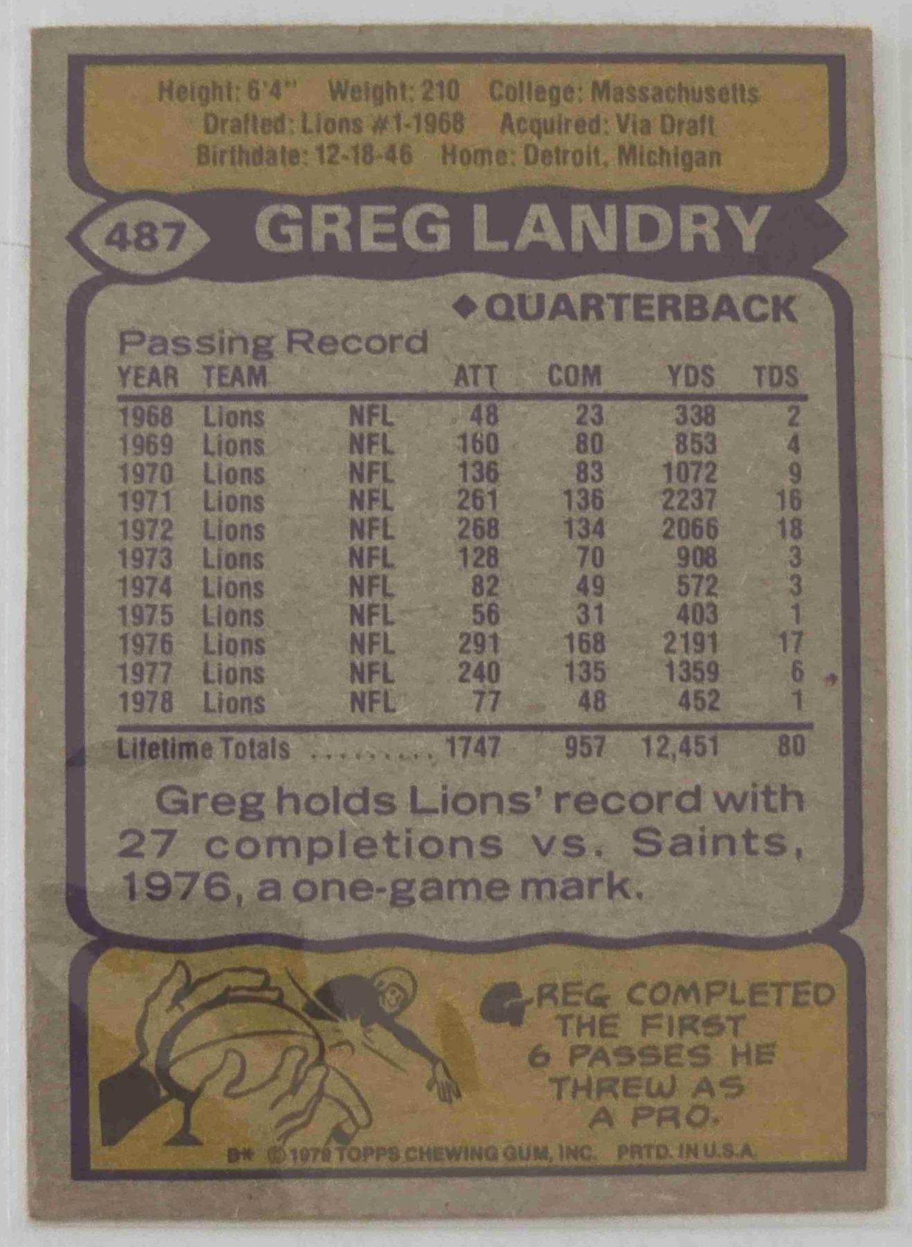 Bulk NFL Card 137 back
