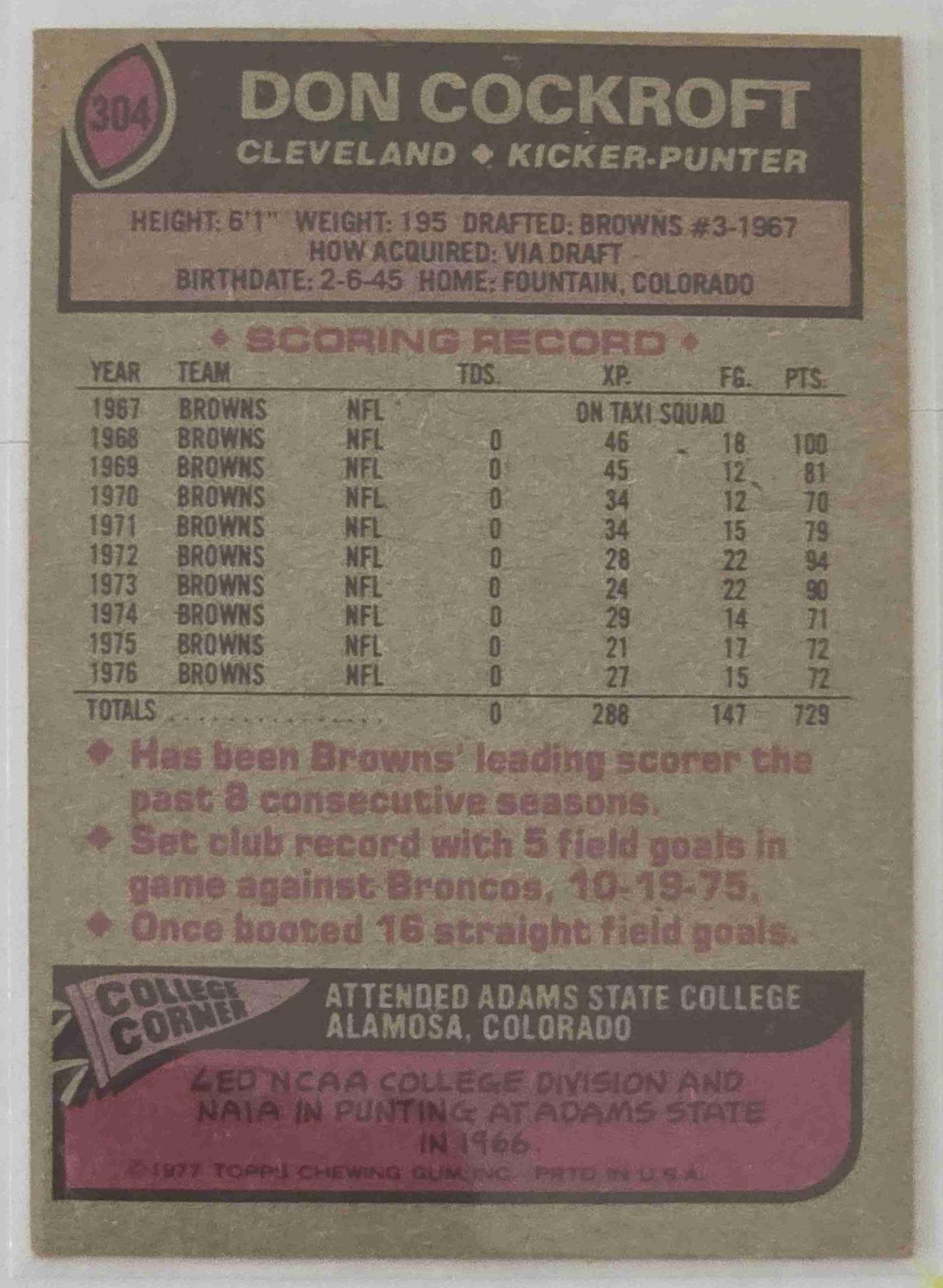 Bulk NFL Card 140 back