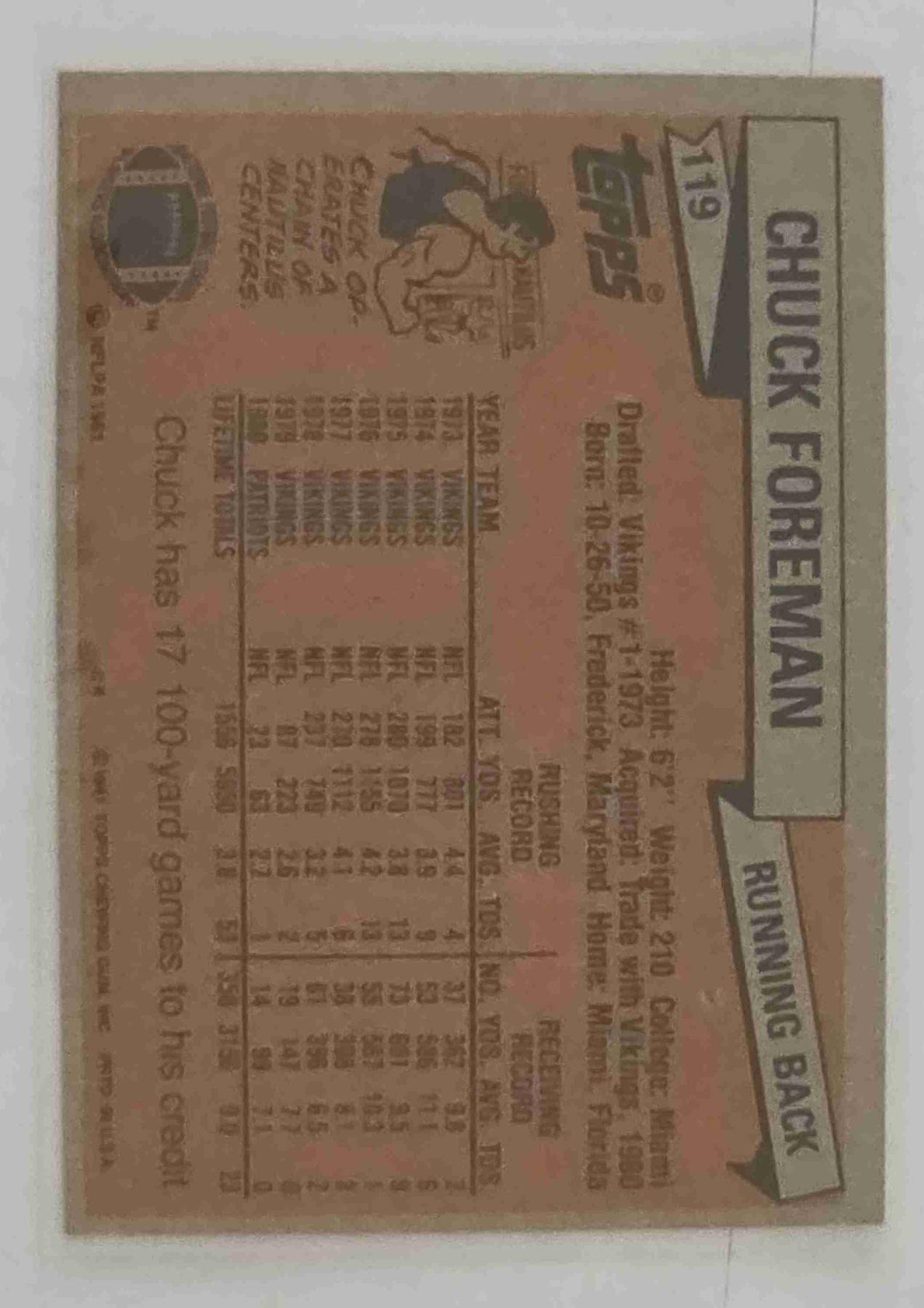Bulk NFL Card 141 back