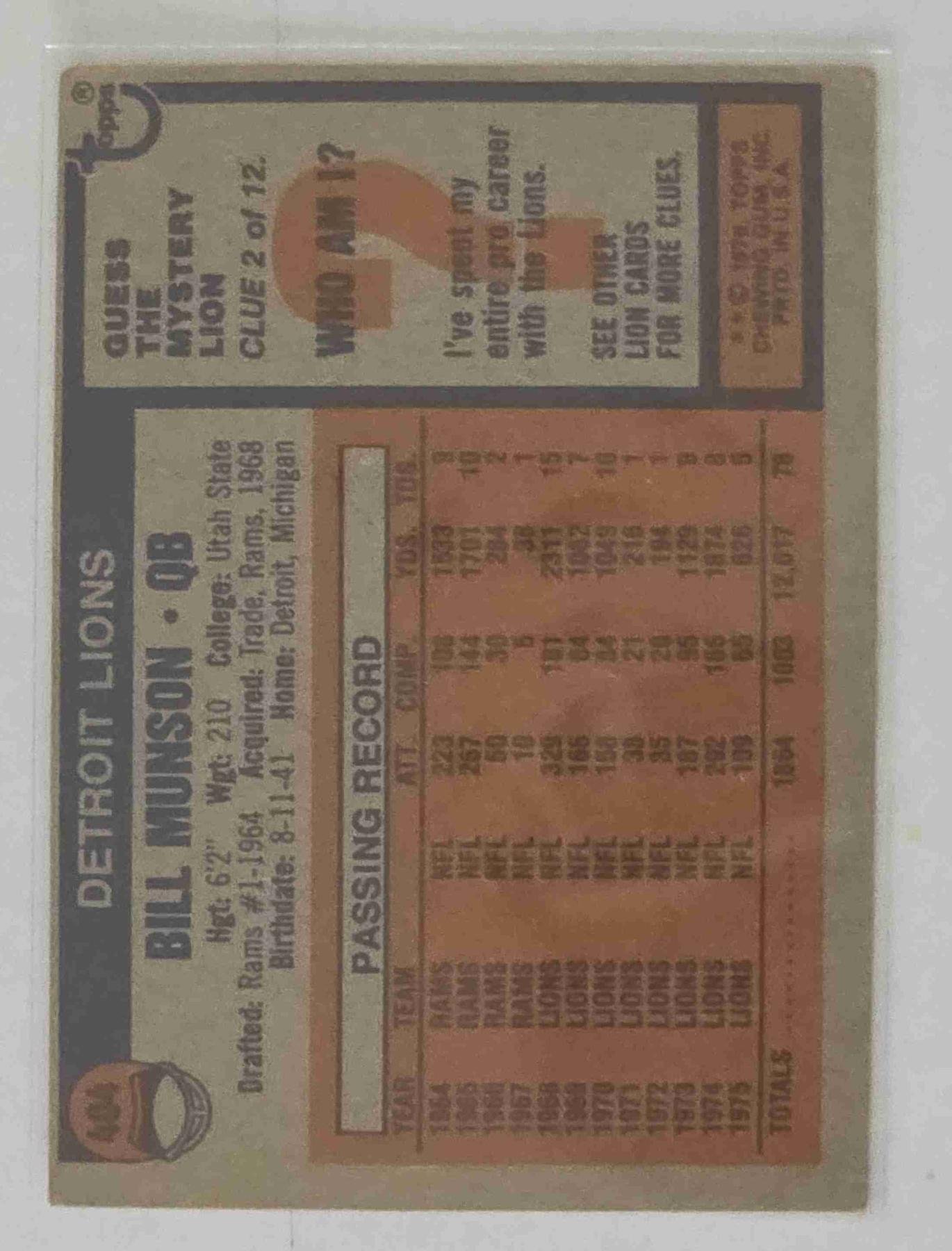 Bulk NFL Card 144 back