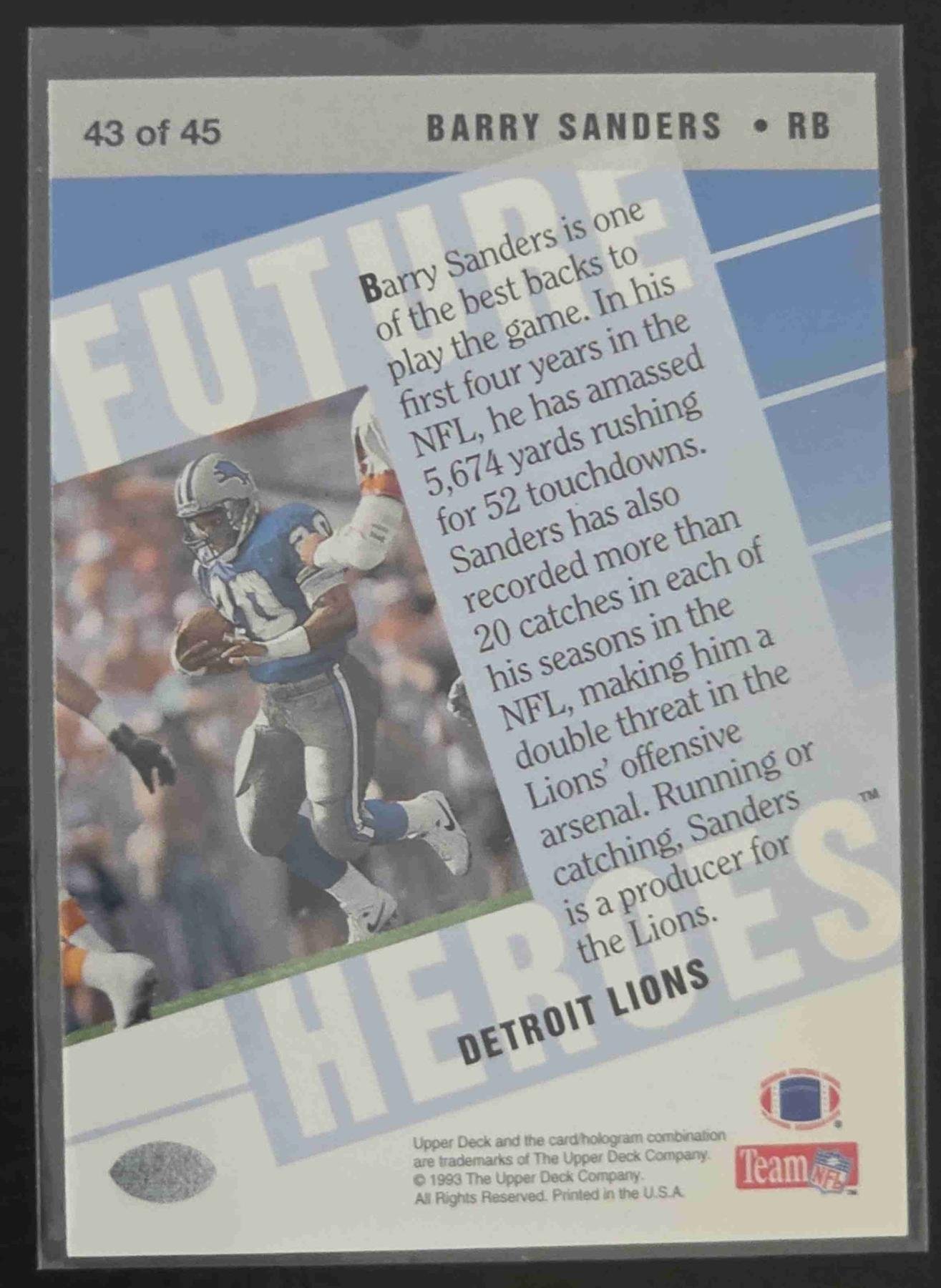 Bulk NFL Card 160 back