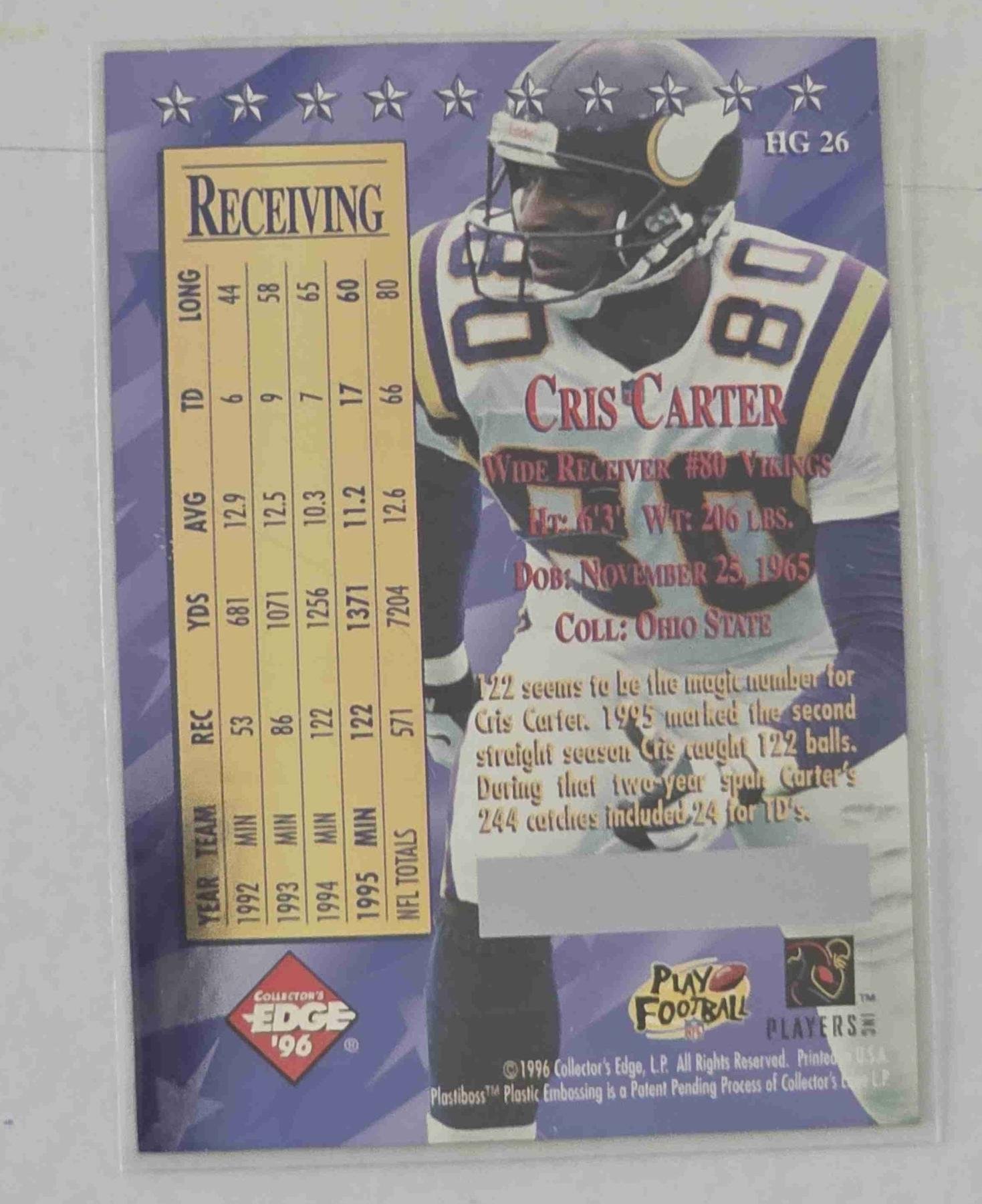 Bulk NFL Card 162 back