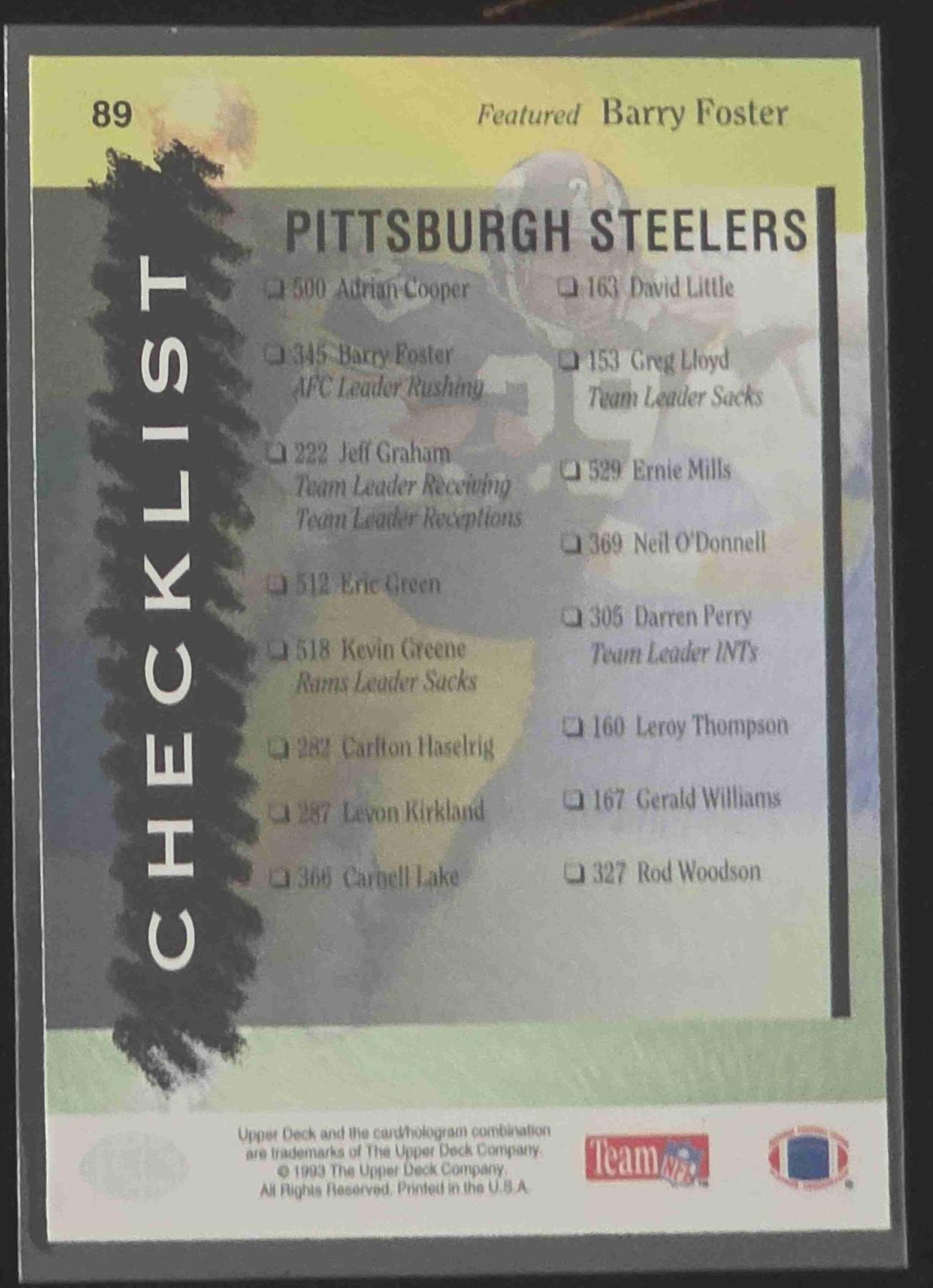 Bulk NFL Card 188 back