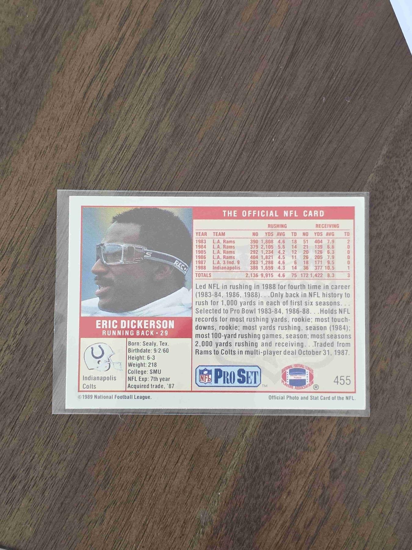 Bulk NFL Card 197 back