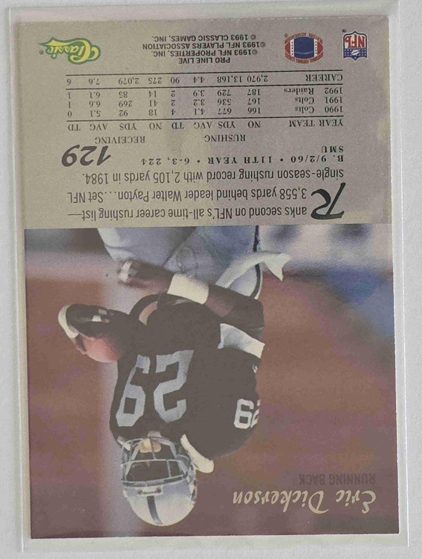 Bulk NFL Card 203 back