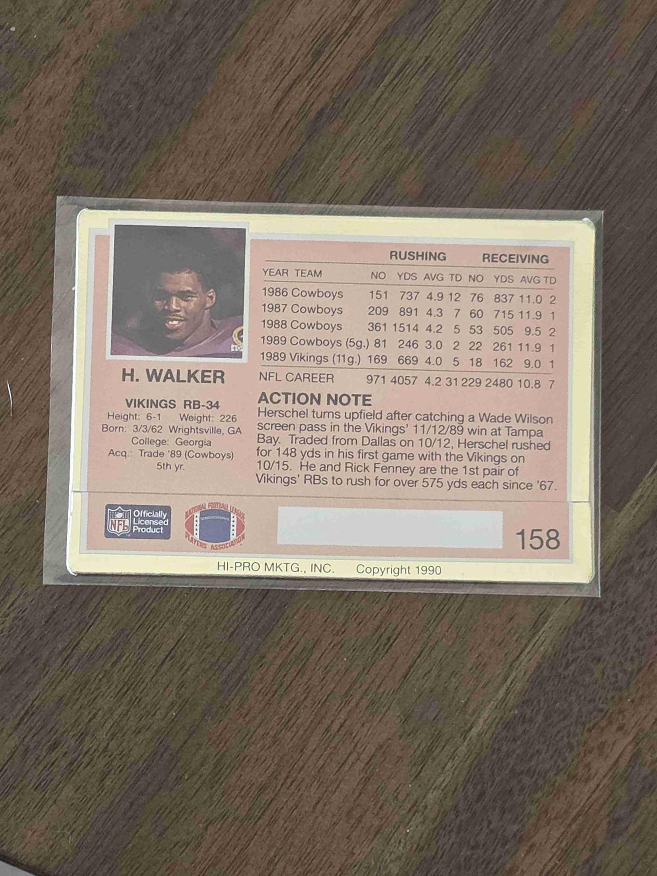 Bulk NFL Card 204 back