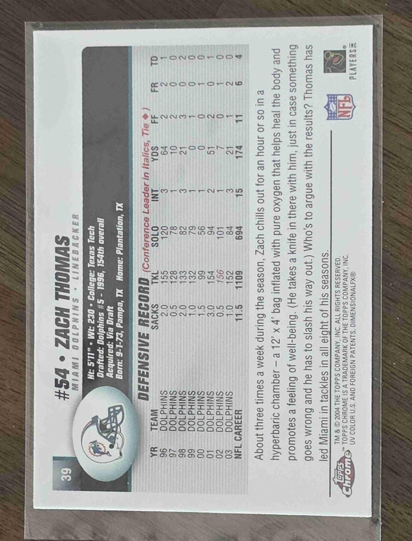 Bulk NFL Card 213 back