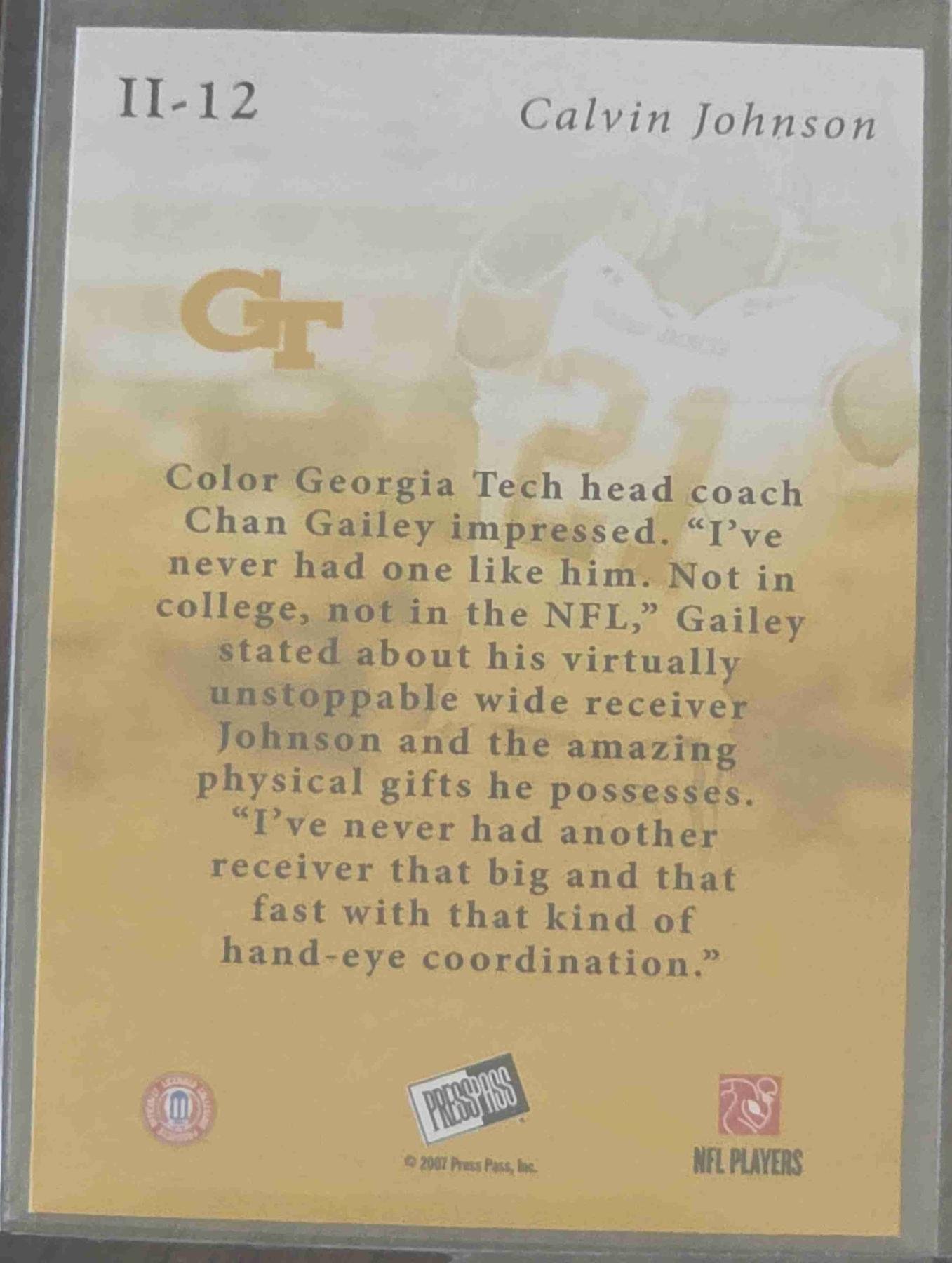 Bulk NFL Card 226 back