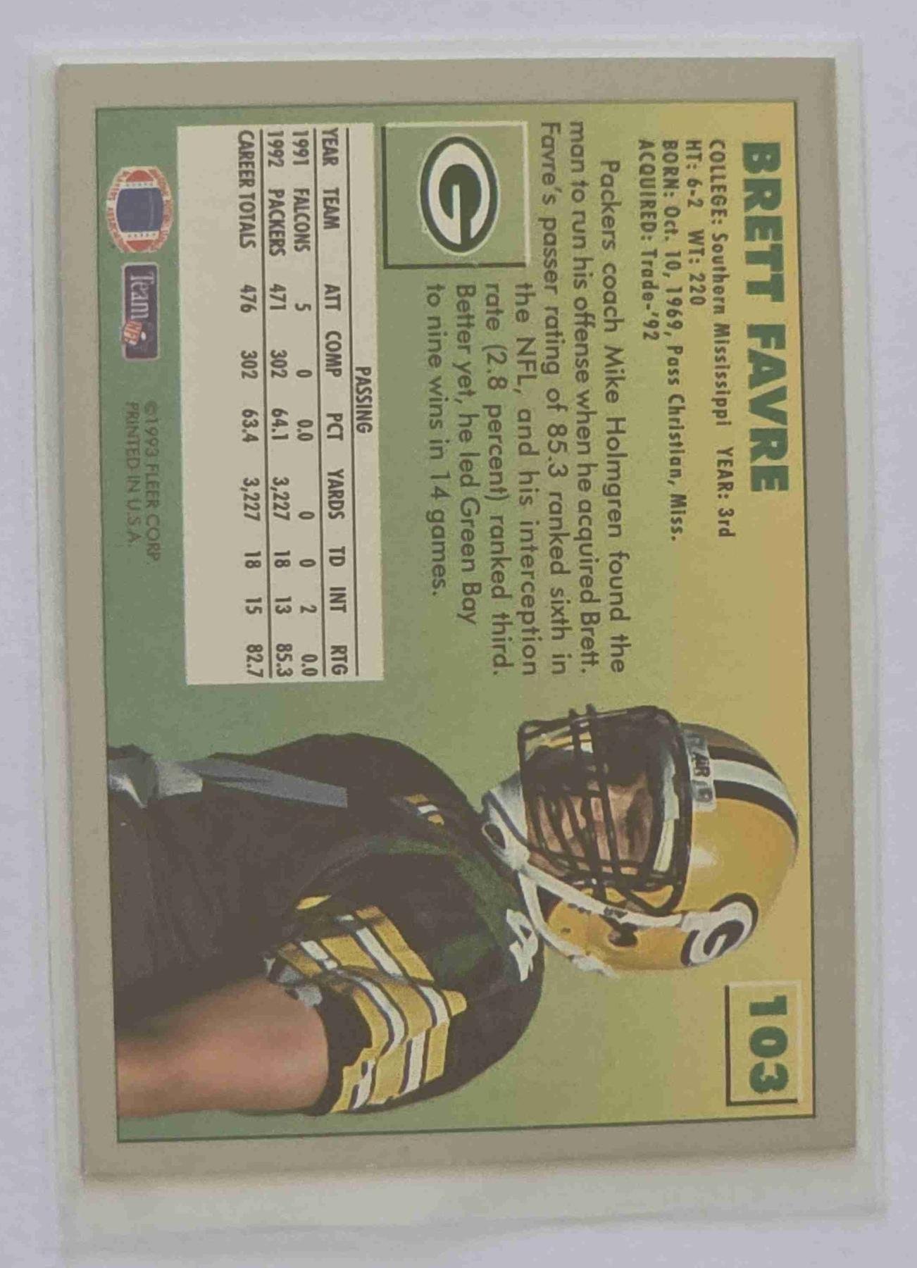 Bulk NFL Card 243 back