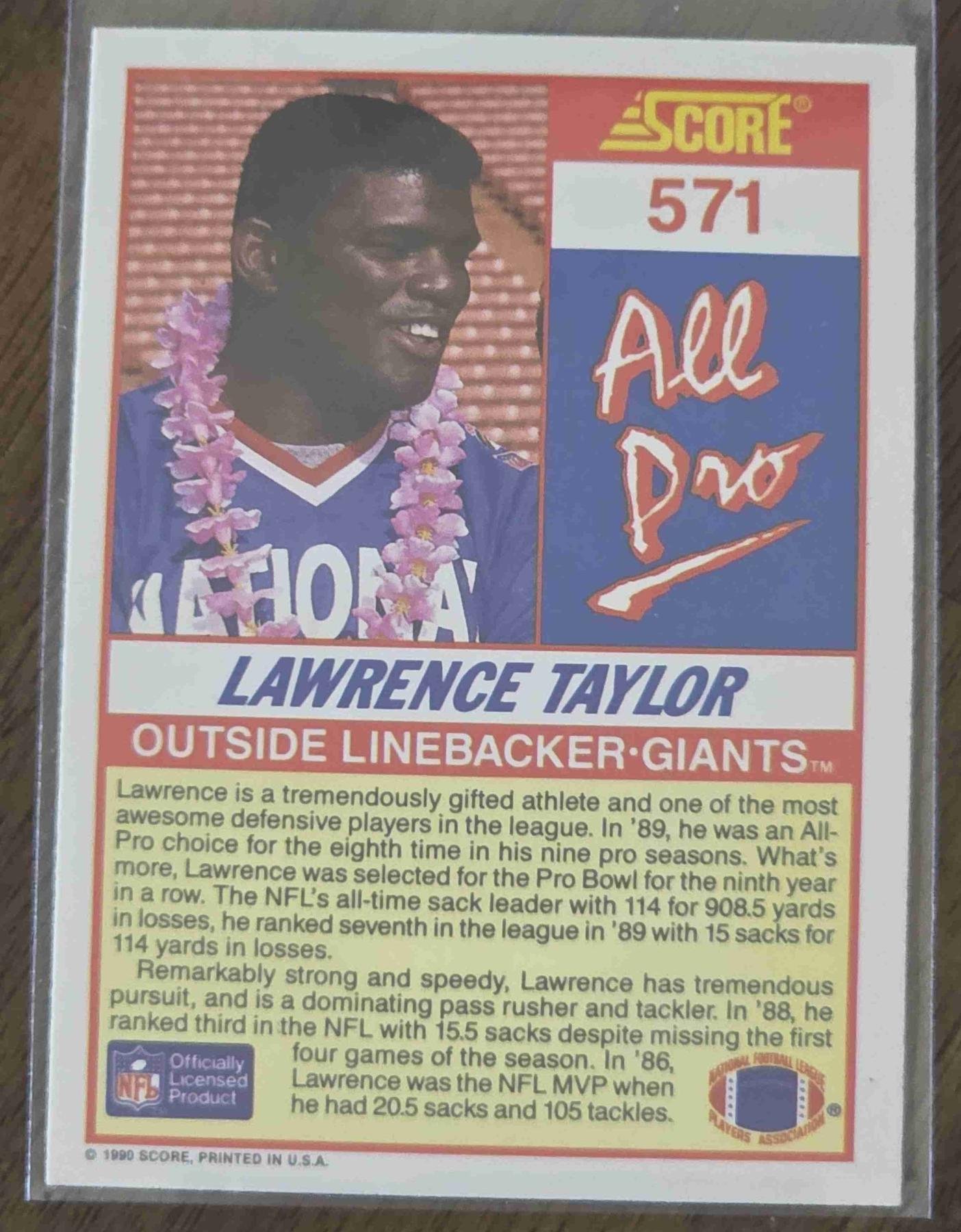 Bulk NFL Card 244 back