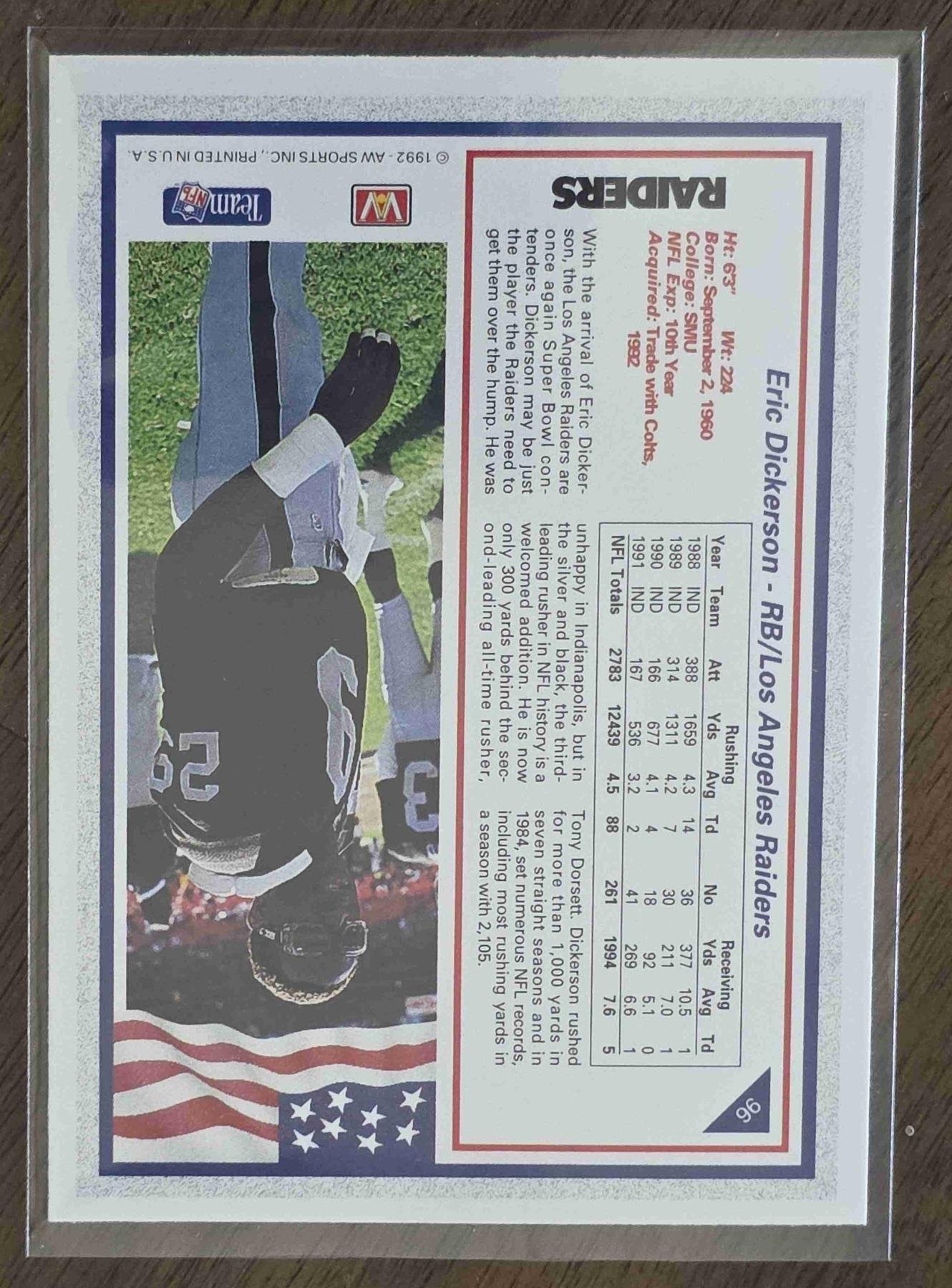 Bulk NFL Card 249 back