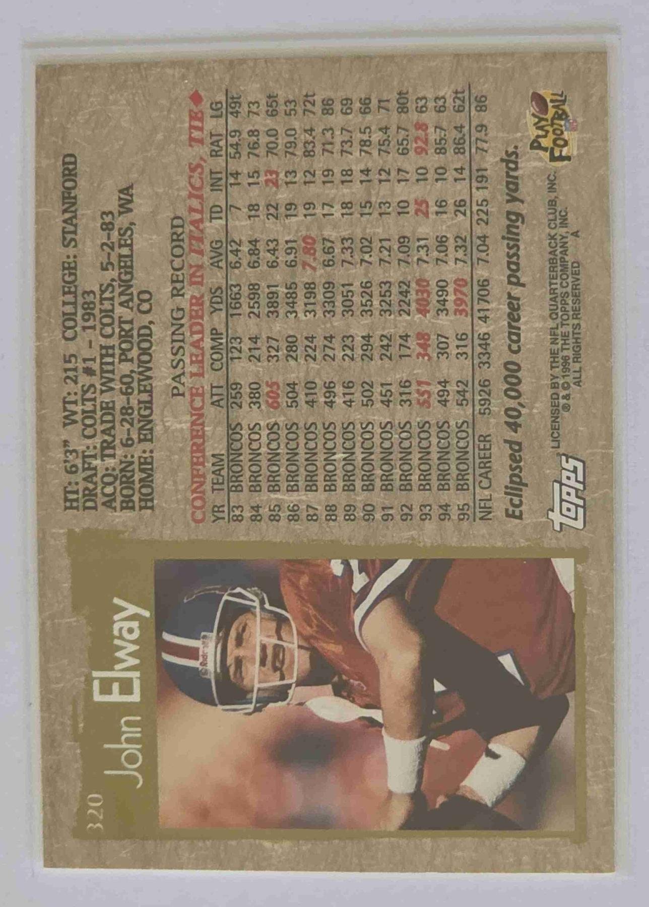 Bulk NFL Card 259 back
