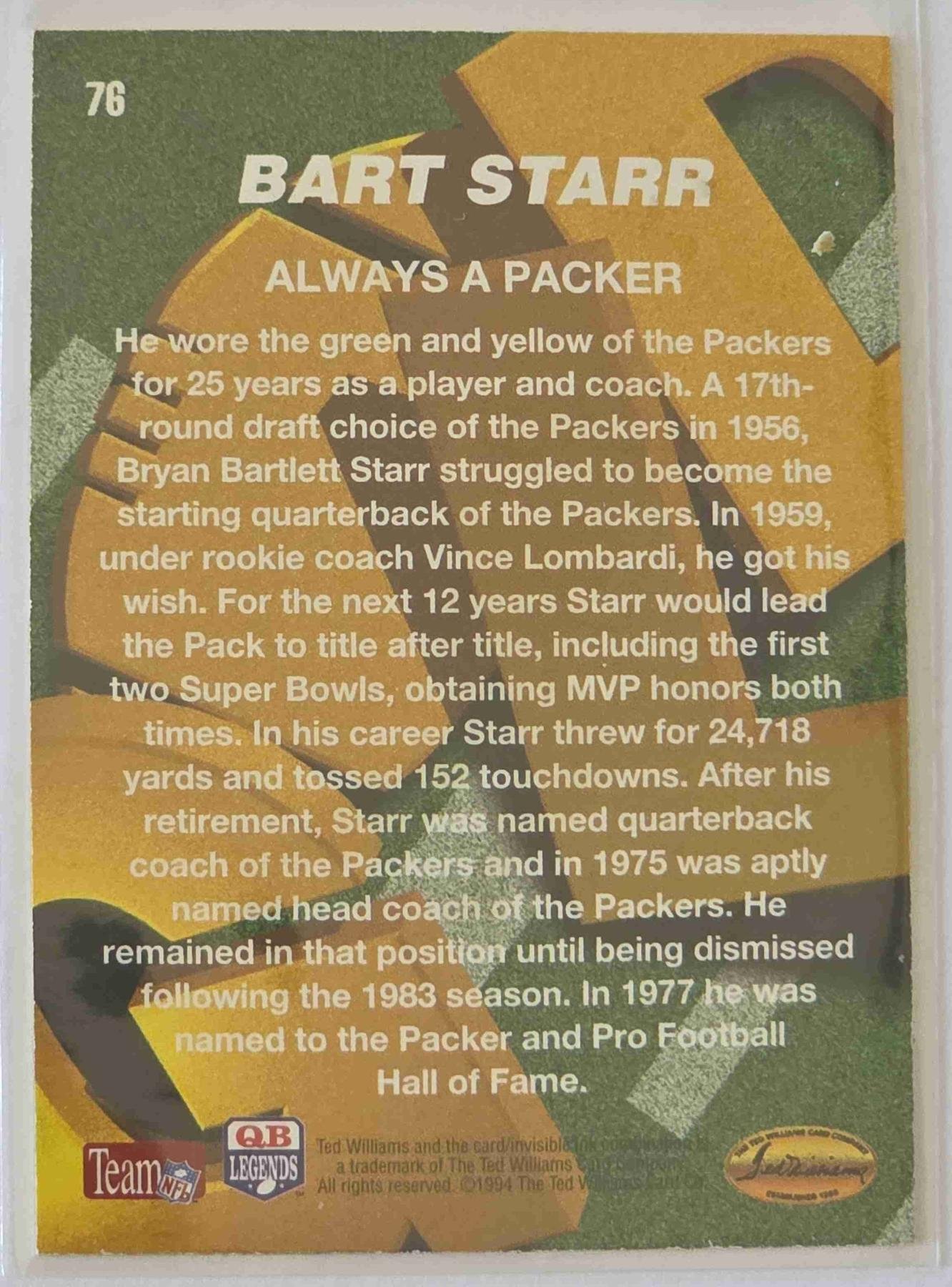 Bulk NFL Card 260 back