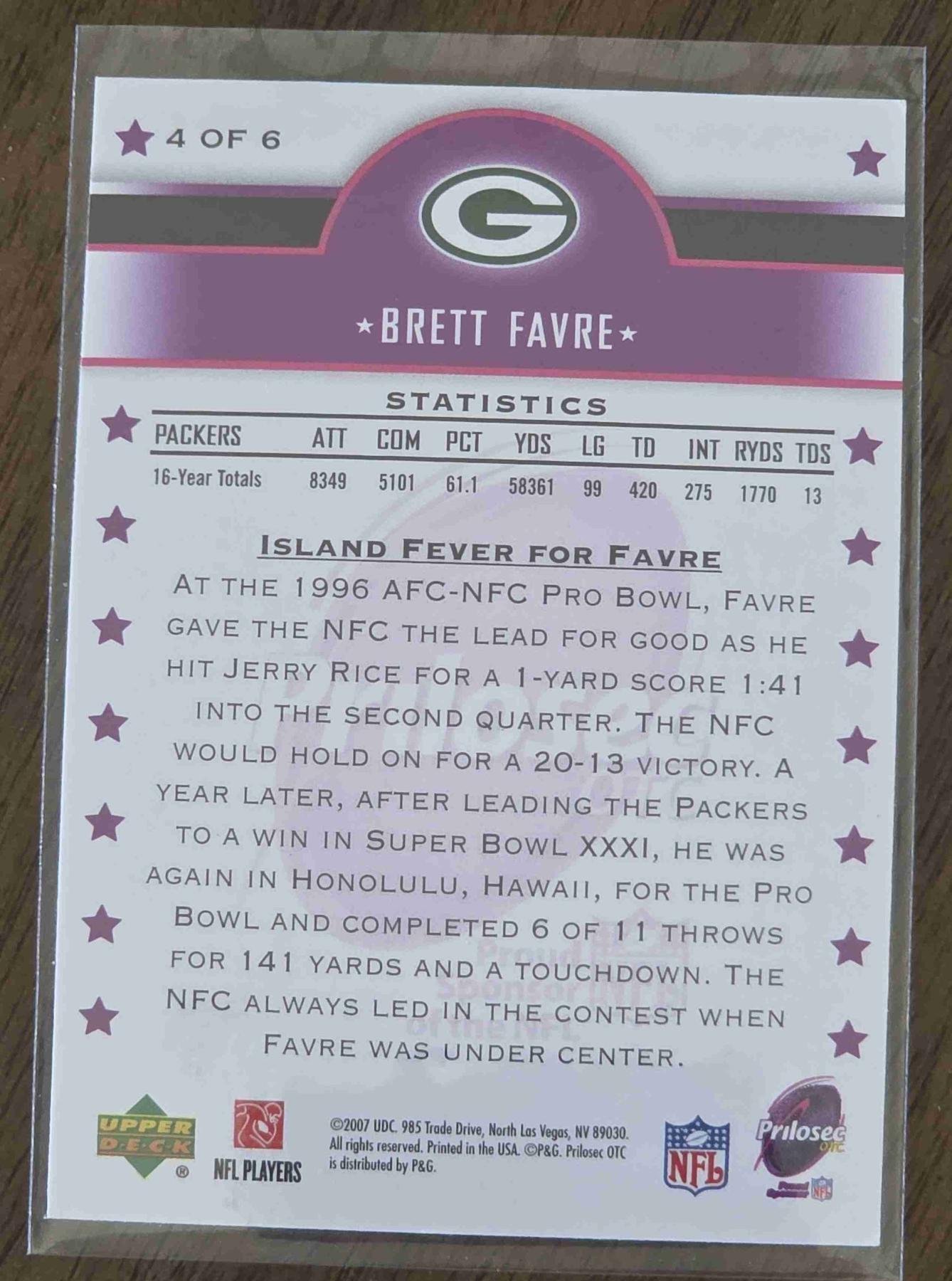 Bulk NFL Card 264 back