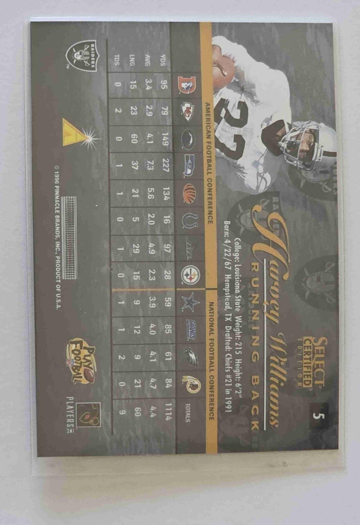 Bulk NFL Card 269 back