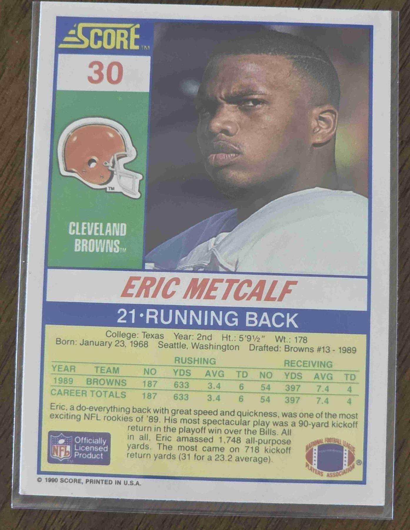 Bulk NFL Card 273 back