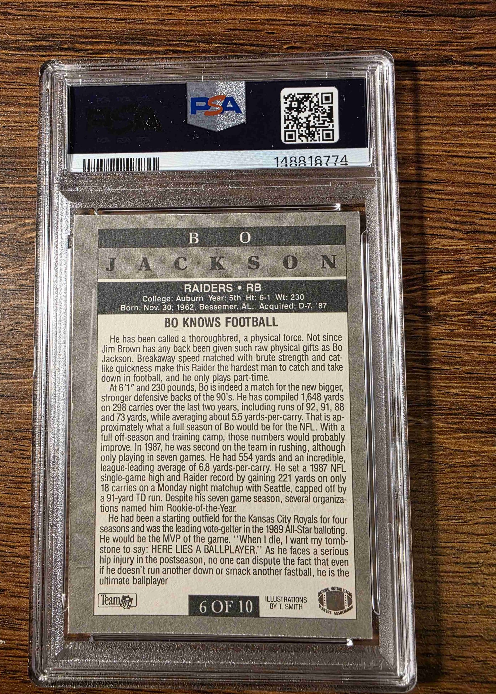 1991 Fleer Pro Visions #6 — Bo Jackson back