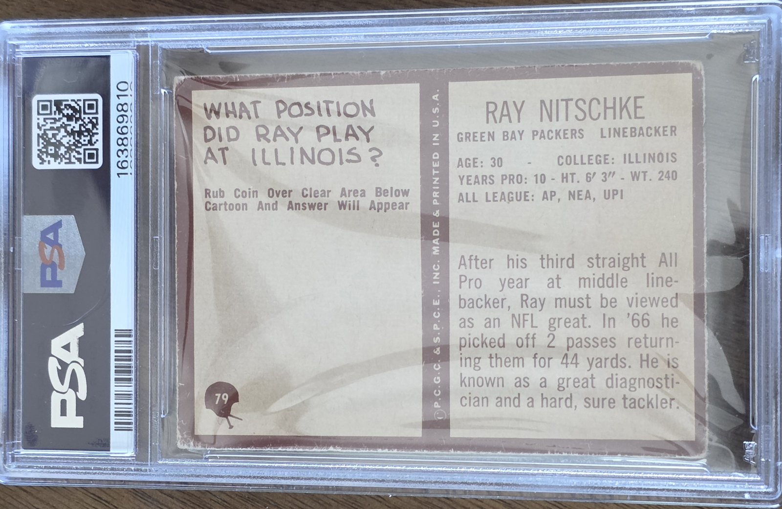 1967 Philadelphia #79 — Ray Nitschke back