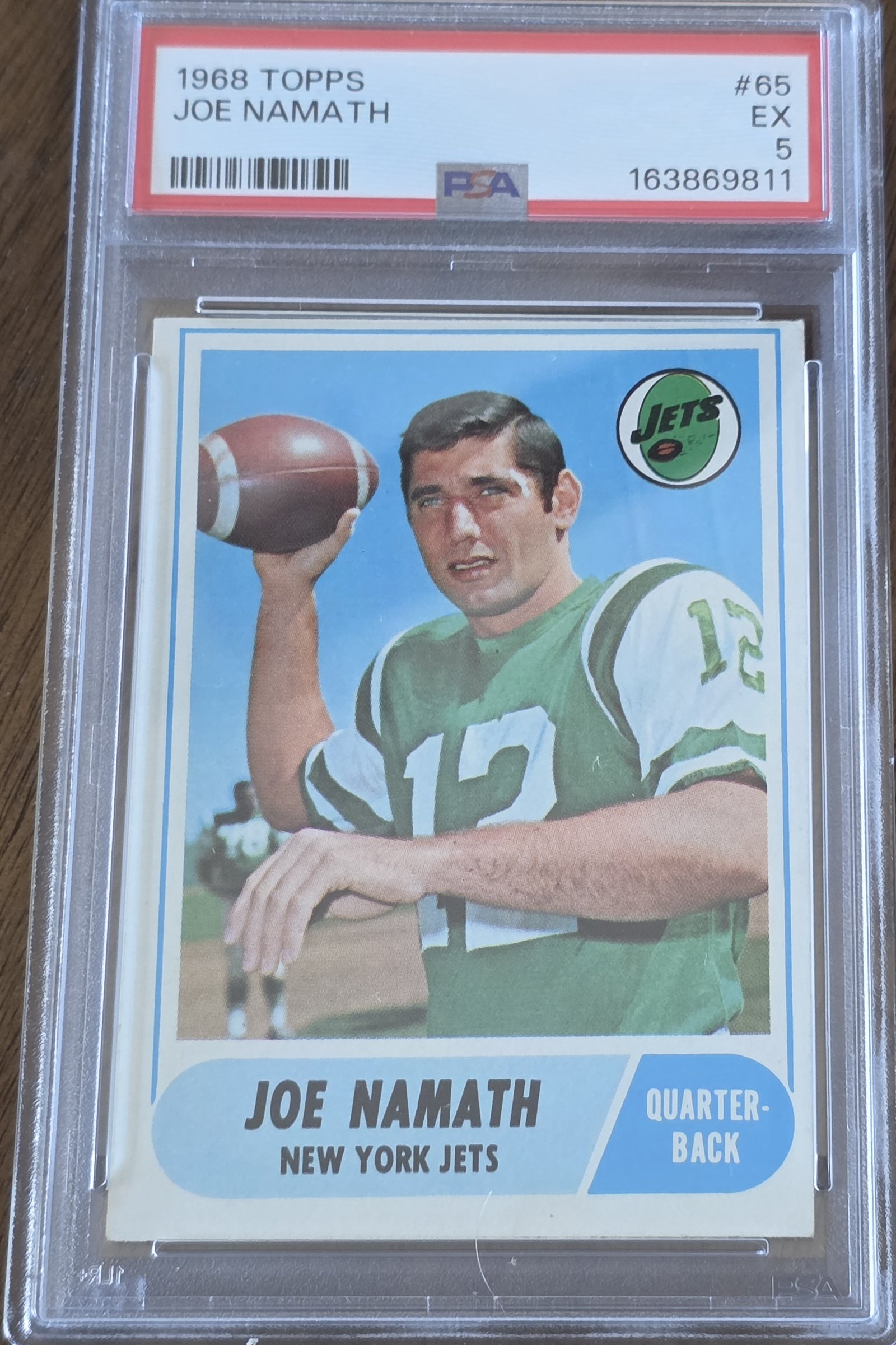 1968 Topps #65 — Joe Namath front