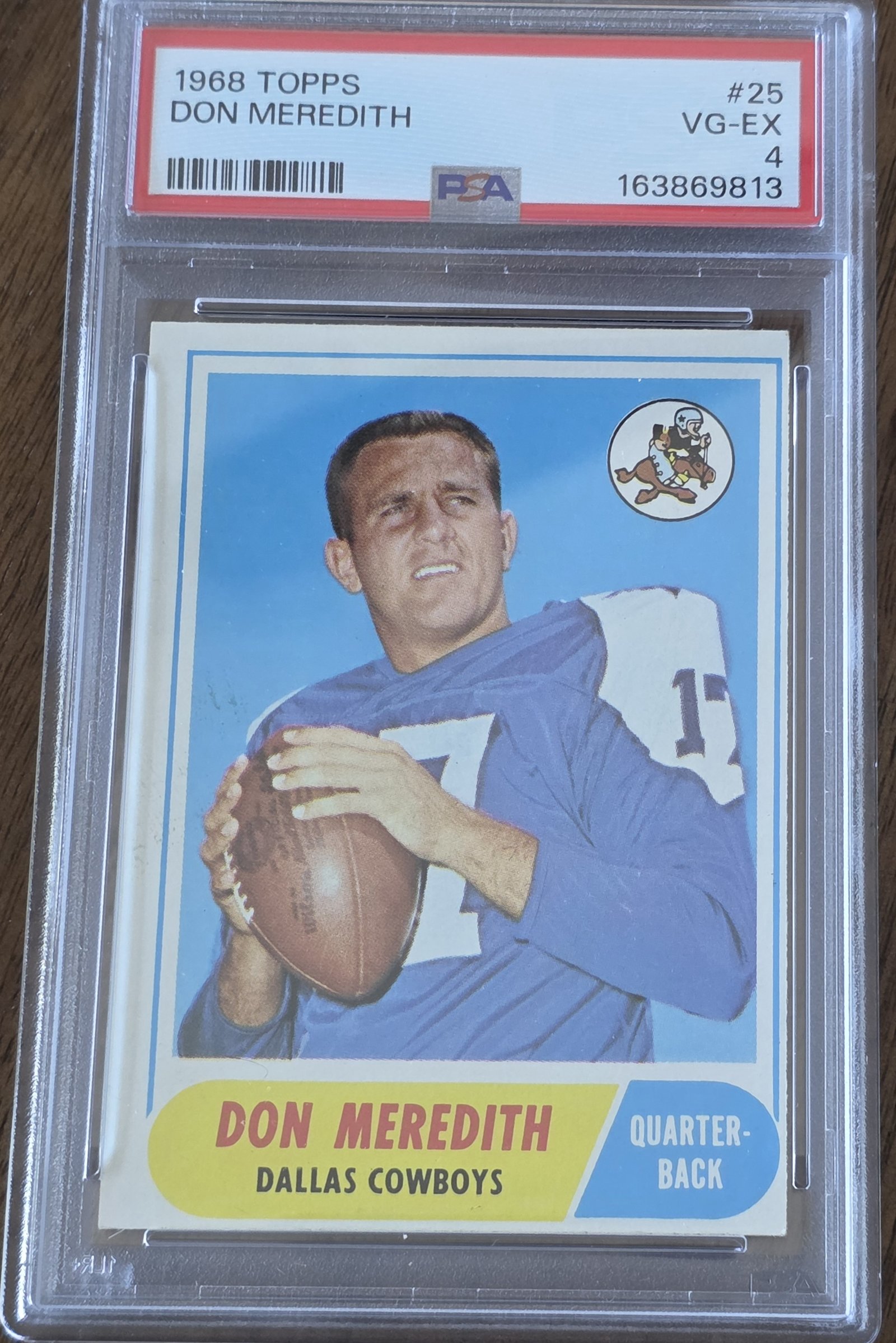 1968 Topps #25 — Don Meredith front
