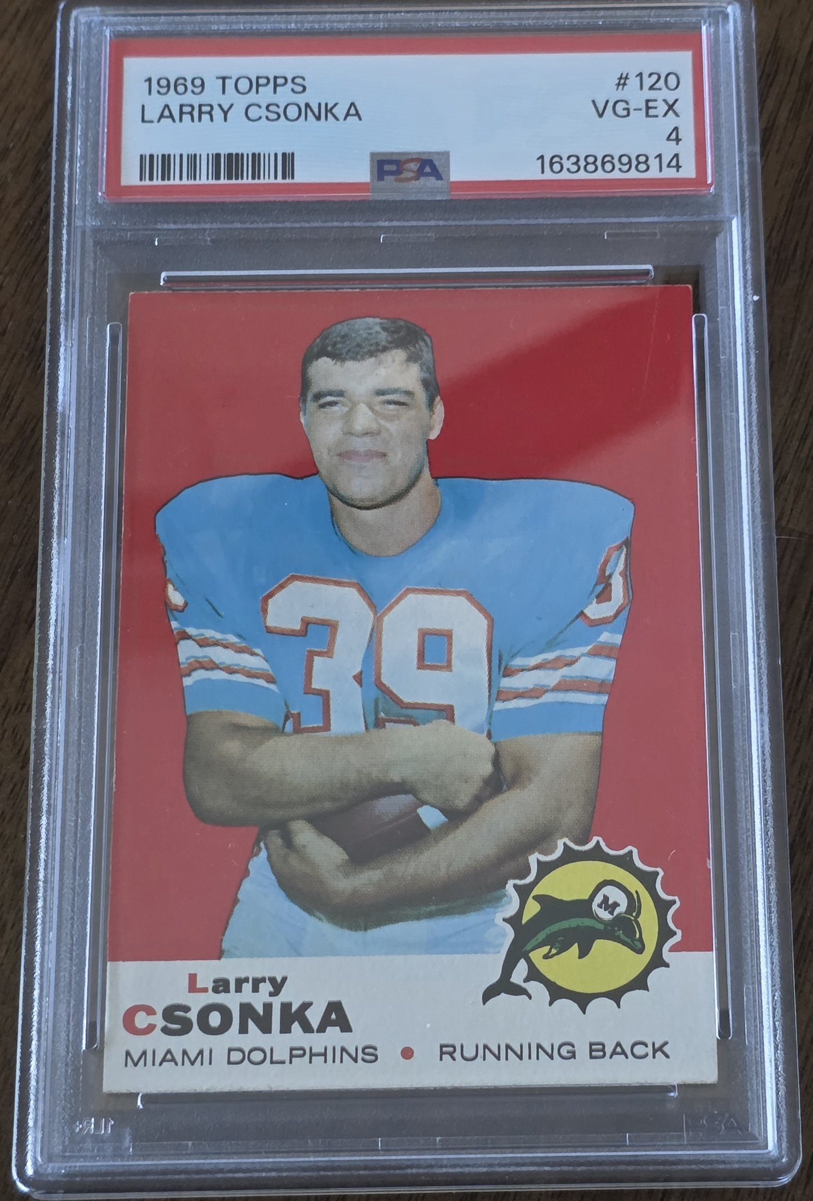 1969 Topps #120 — Larry Csonka front