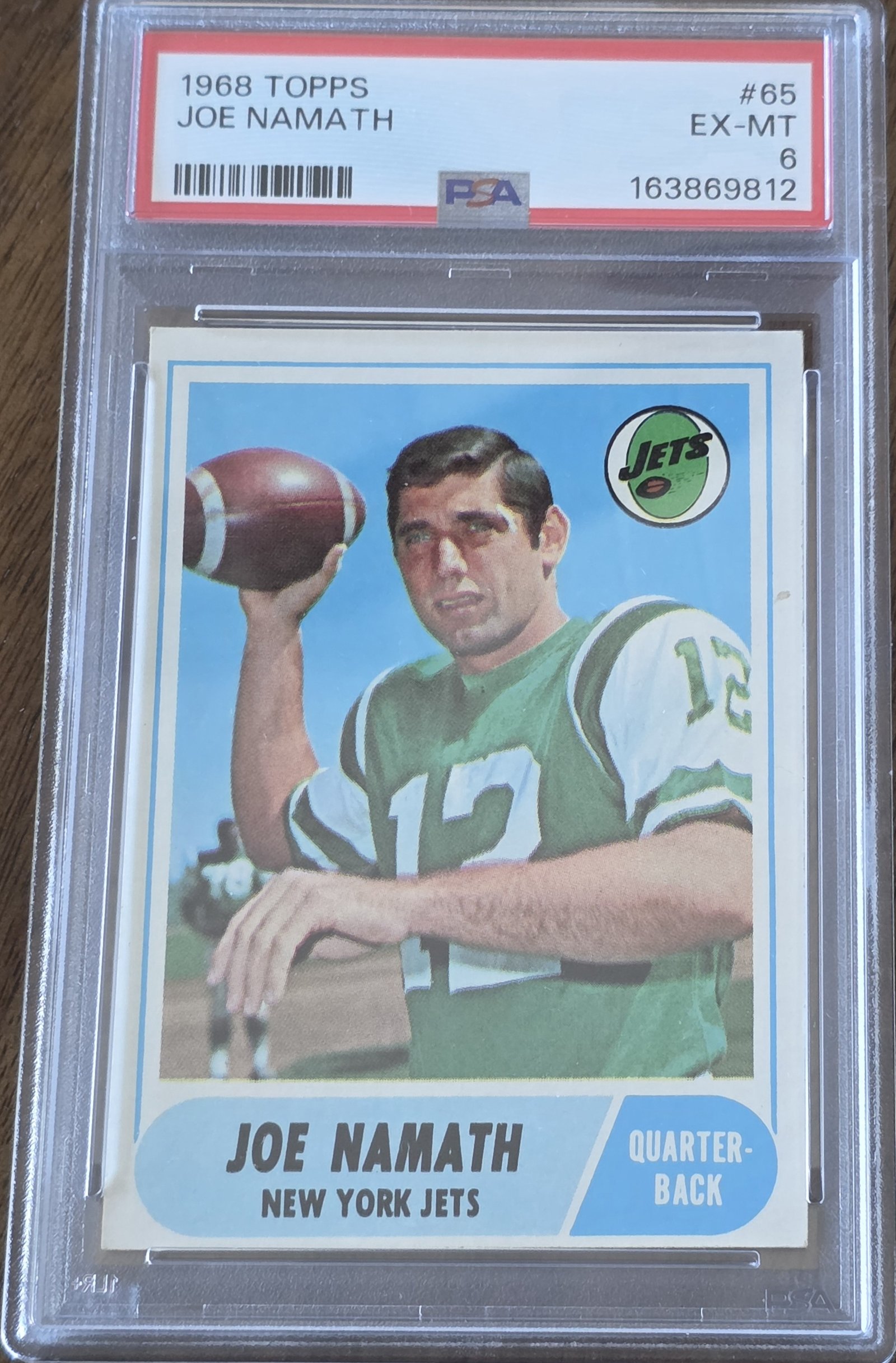 1968 Topps #65 — Joe Namath front