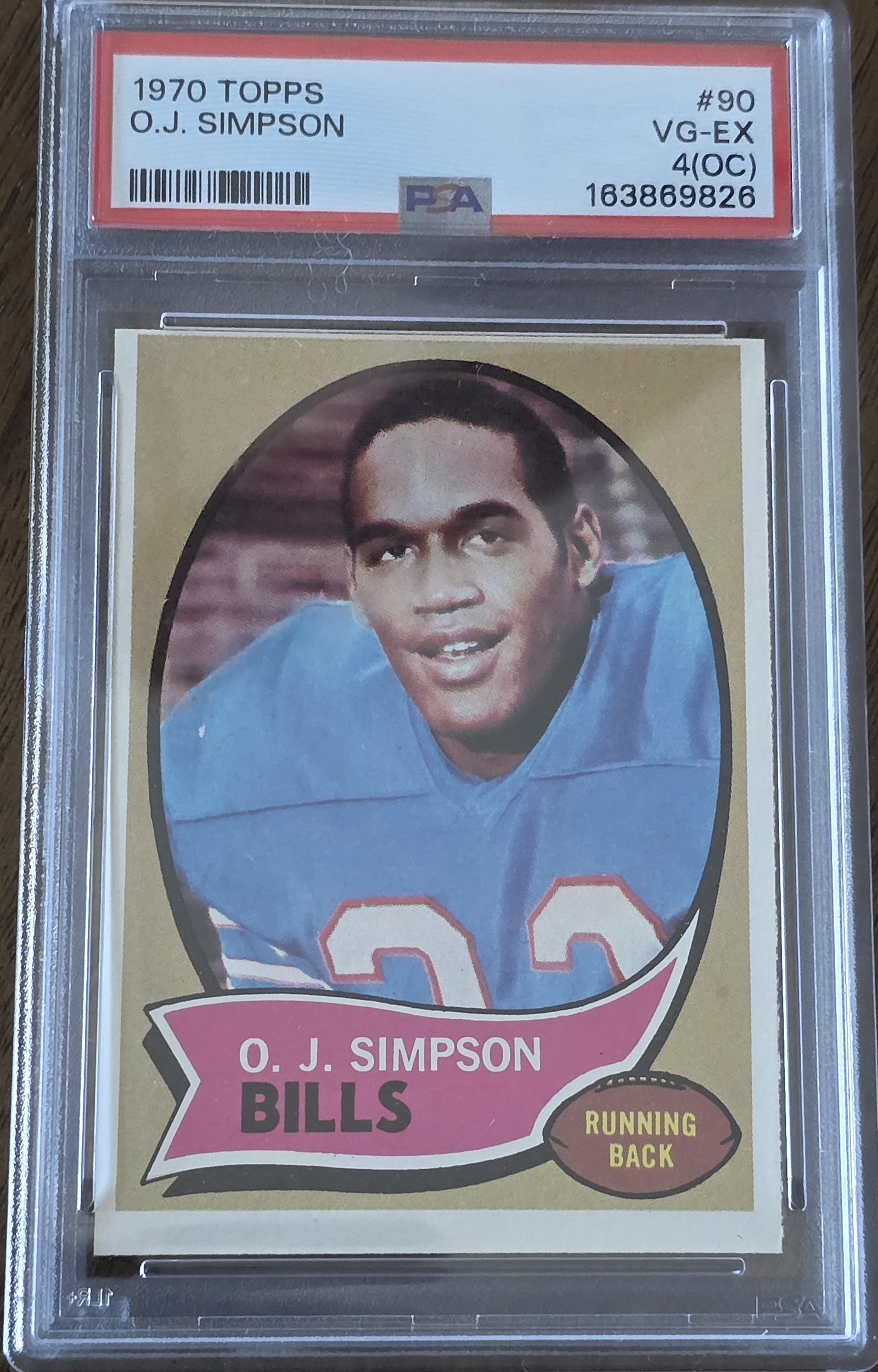 1970 Topps #90 — O.J. Simpson front
