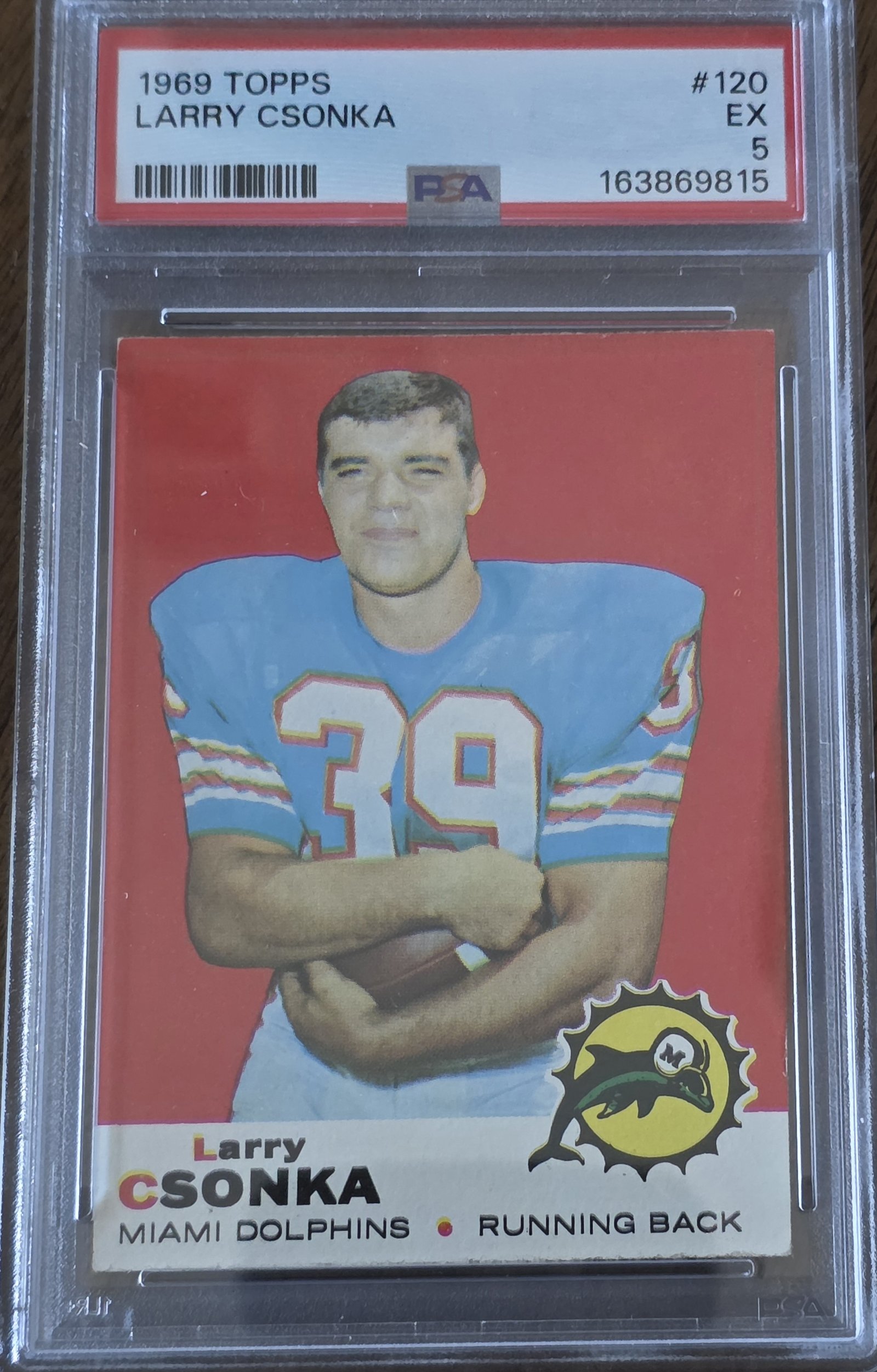 1969 Topps #120 — Larry Csonka front