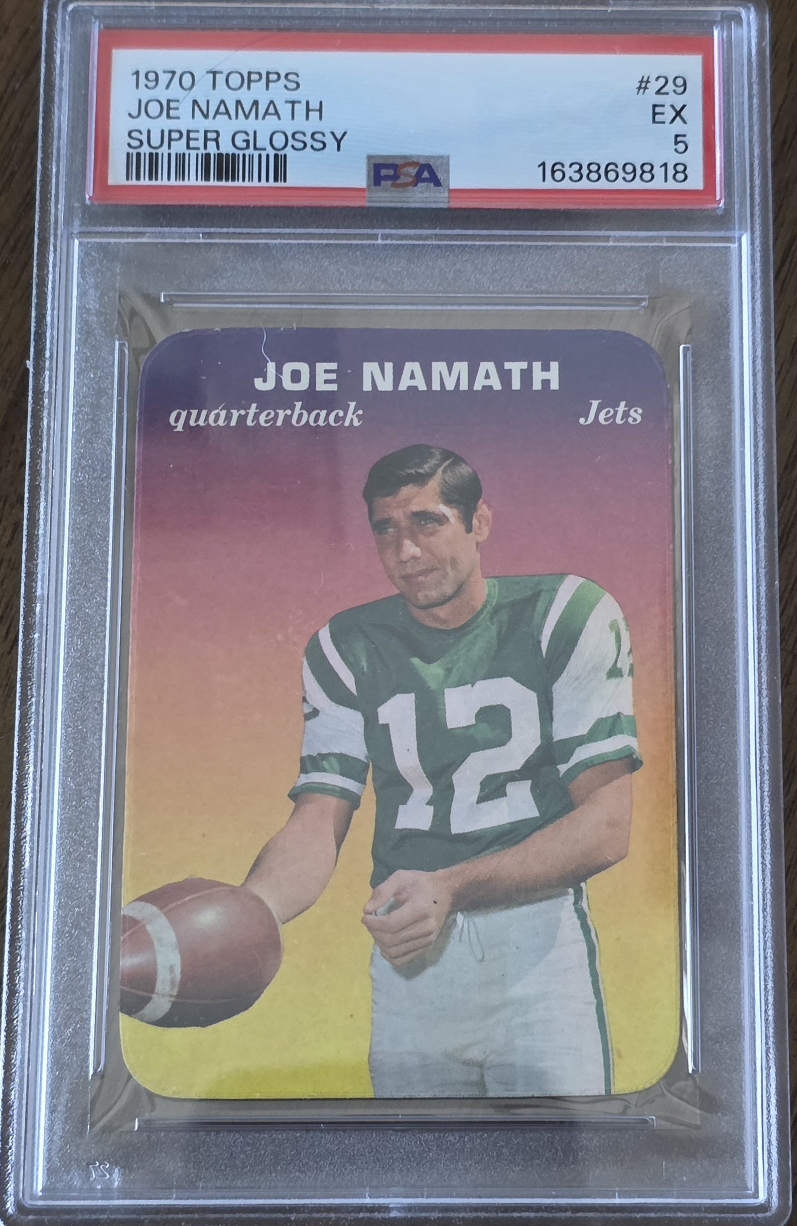 1970 Topps Glossy #29 — Joe Namath front