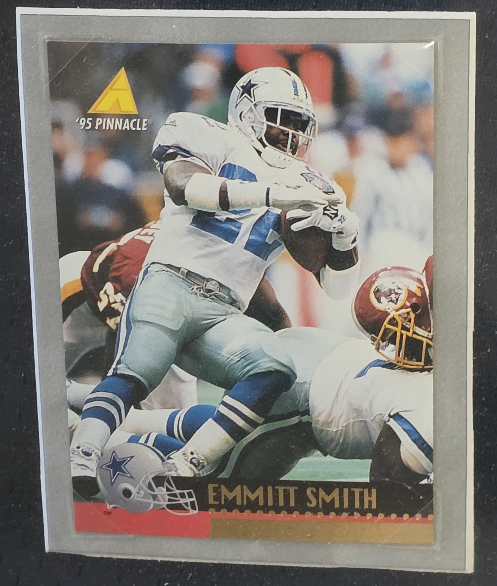 Emmitt Smith Framed Jersey and Card Display: Mounted Emmitt Smith card detail 1