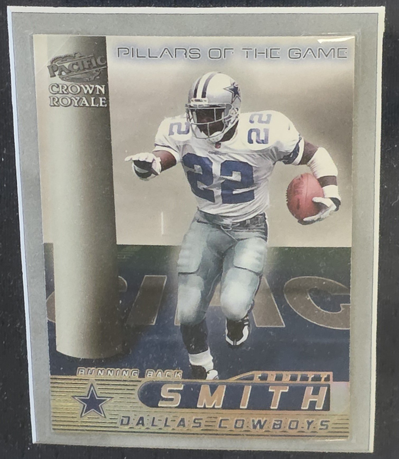 Emmitt Smith Framed Jersey and Card Display: Mounted Emmitt Smith card detail 2